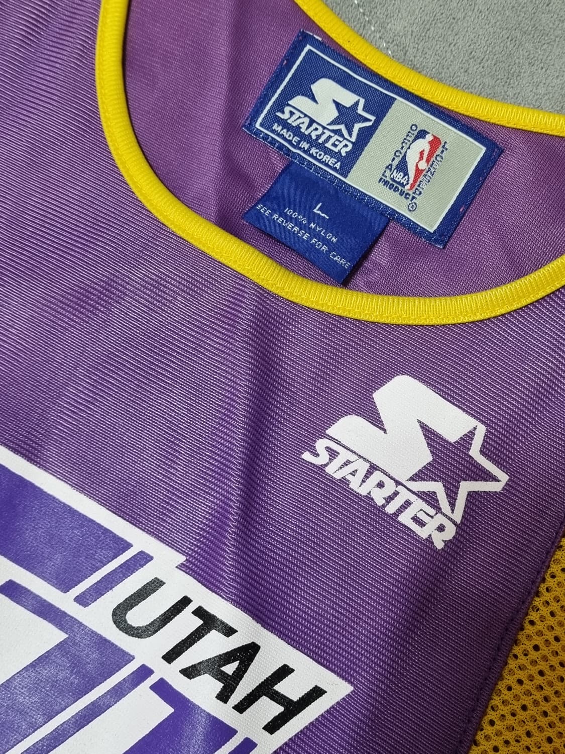 90s 스타터 NBA 유타 재즈 빈티지 져지 나시 L 상품이미지2