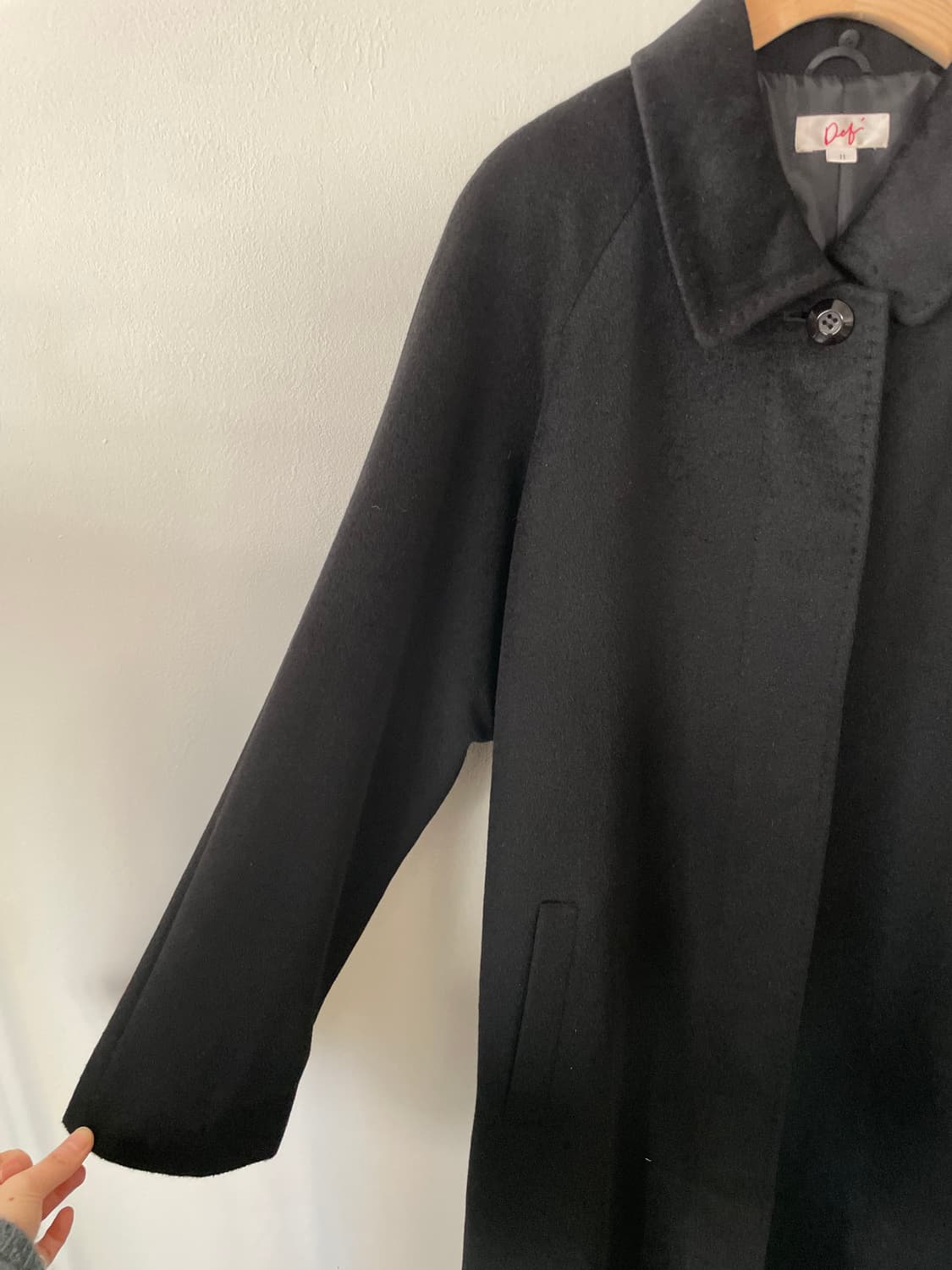 vintage black angora silk long coat 상품이미지5