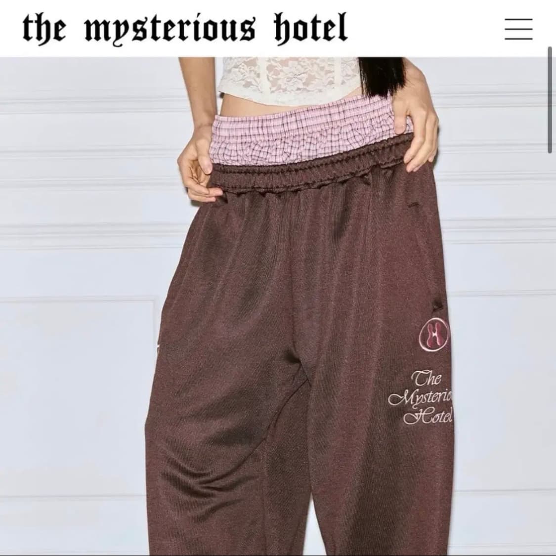 더미스테리어스호텔 레이어드팬츠 새깅팬츠 브라운 상품이미지1