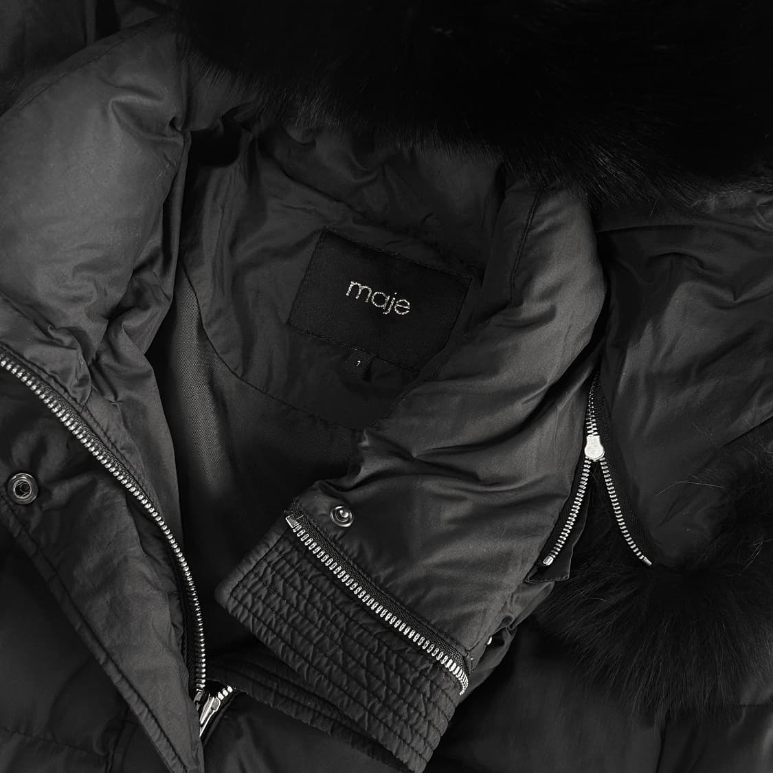 마쥬 maje 폭스퍼 구스 다운 롱 패딩 상품이미지2