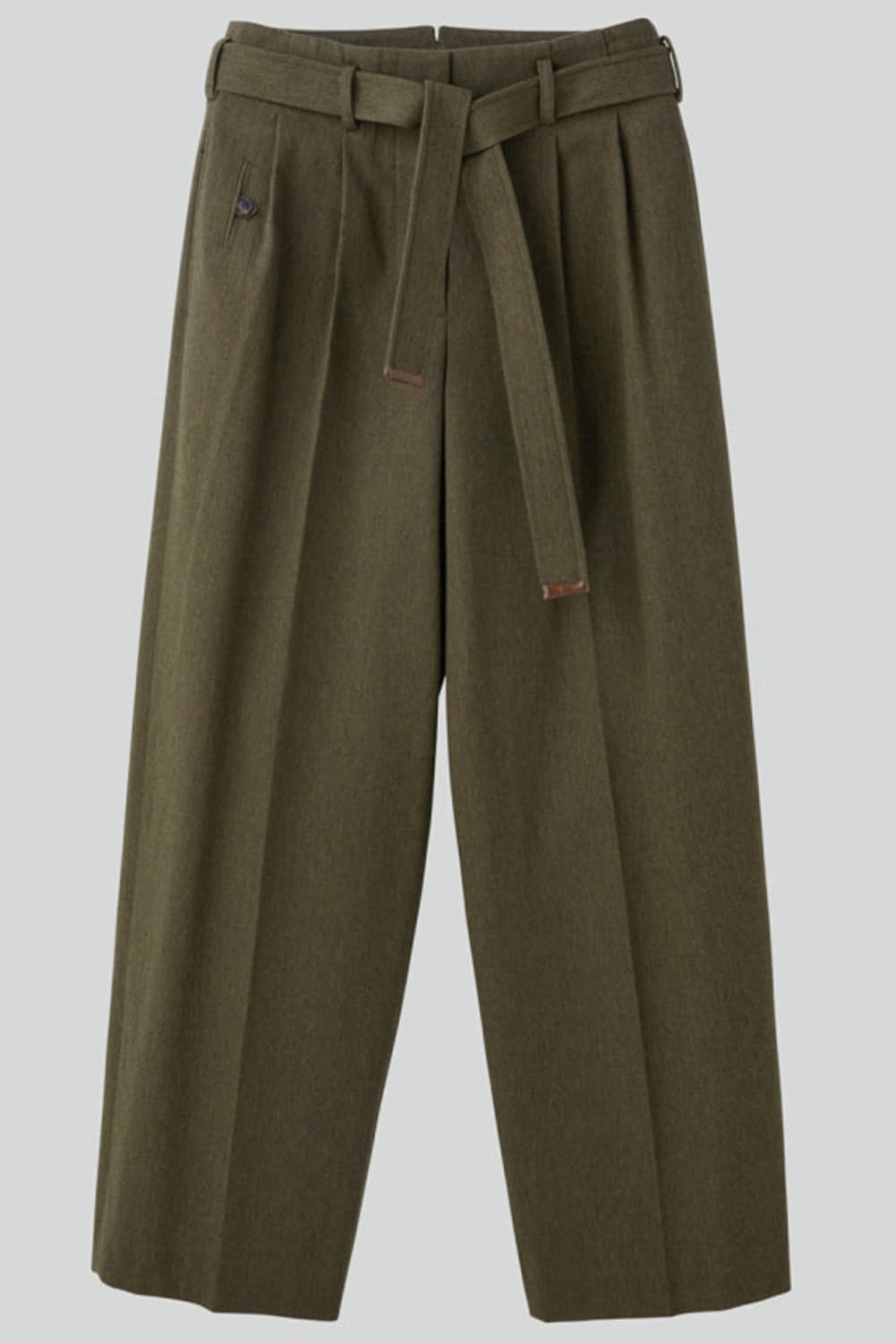 렉토 벨트 디테일 하이웨스트 카키 M사이즈 상품이미지1