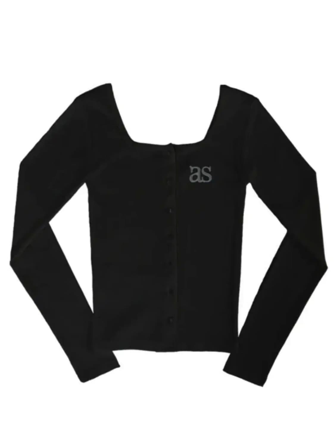 ason 애즈온 시실리 버튼 가디건 블랙 상품이미지1