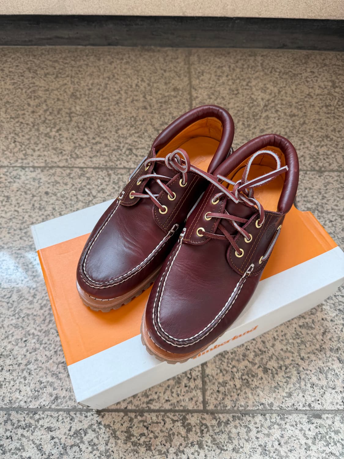 (새상품급) 팀버랜드 3아이 보트 슈즈 버건디 상품이미지1