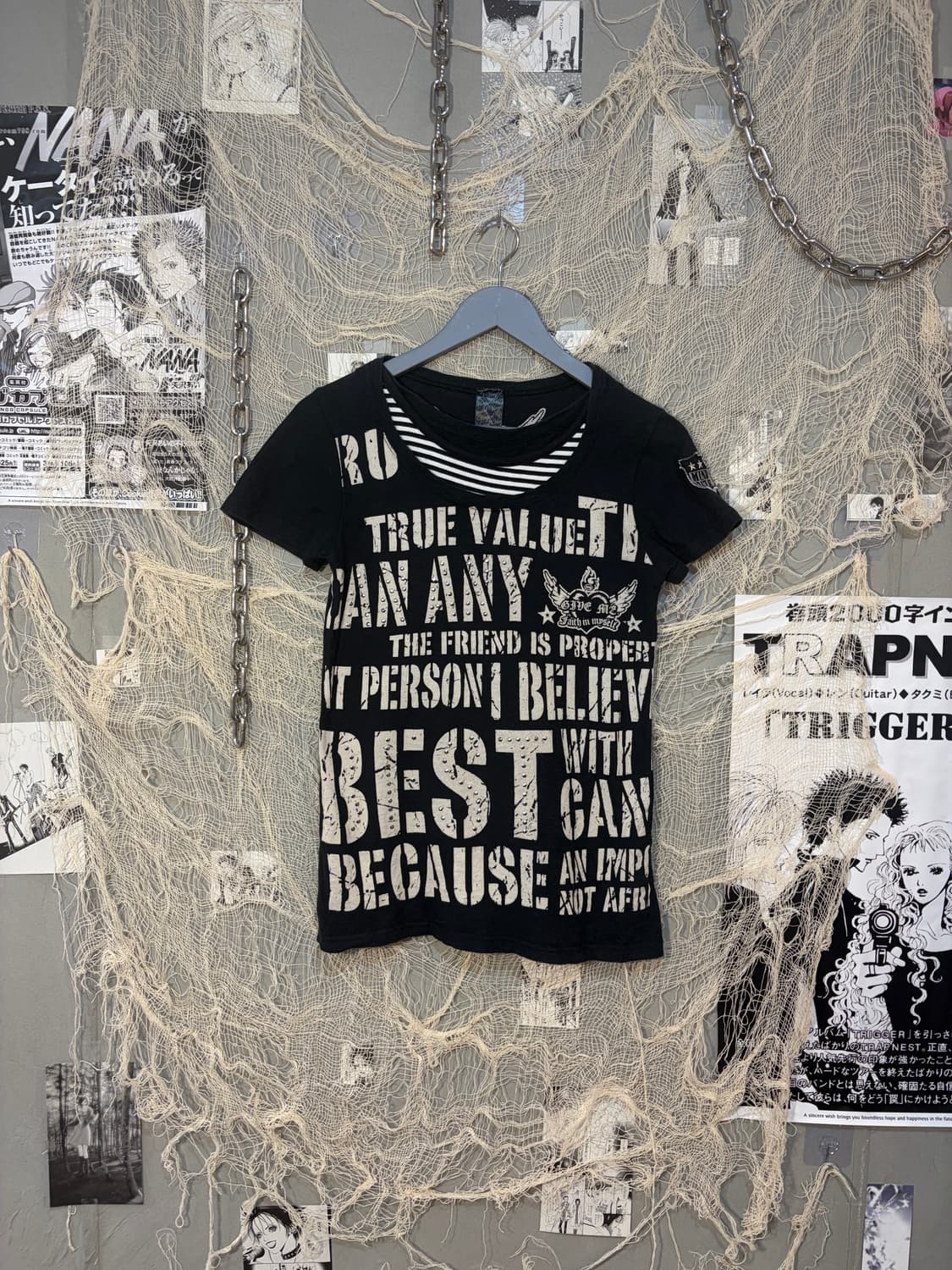 Y2K lettering Layered back angel T-shirt 상품이미지9