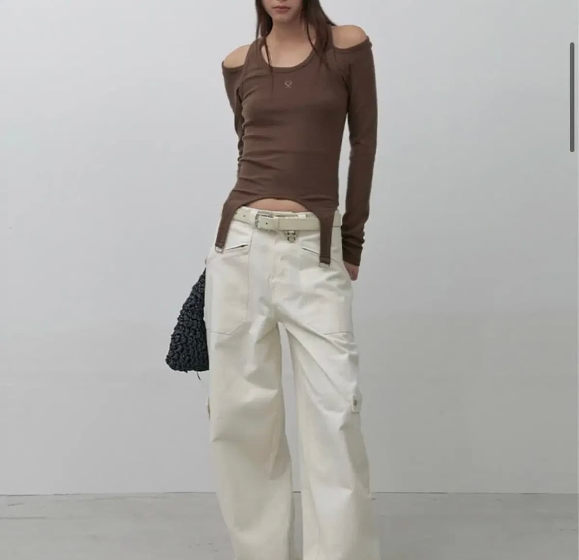 세이스라 체크 볼레로 셔츠 브라운 상품이미지2