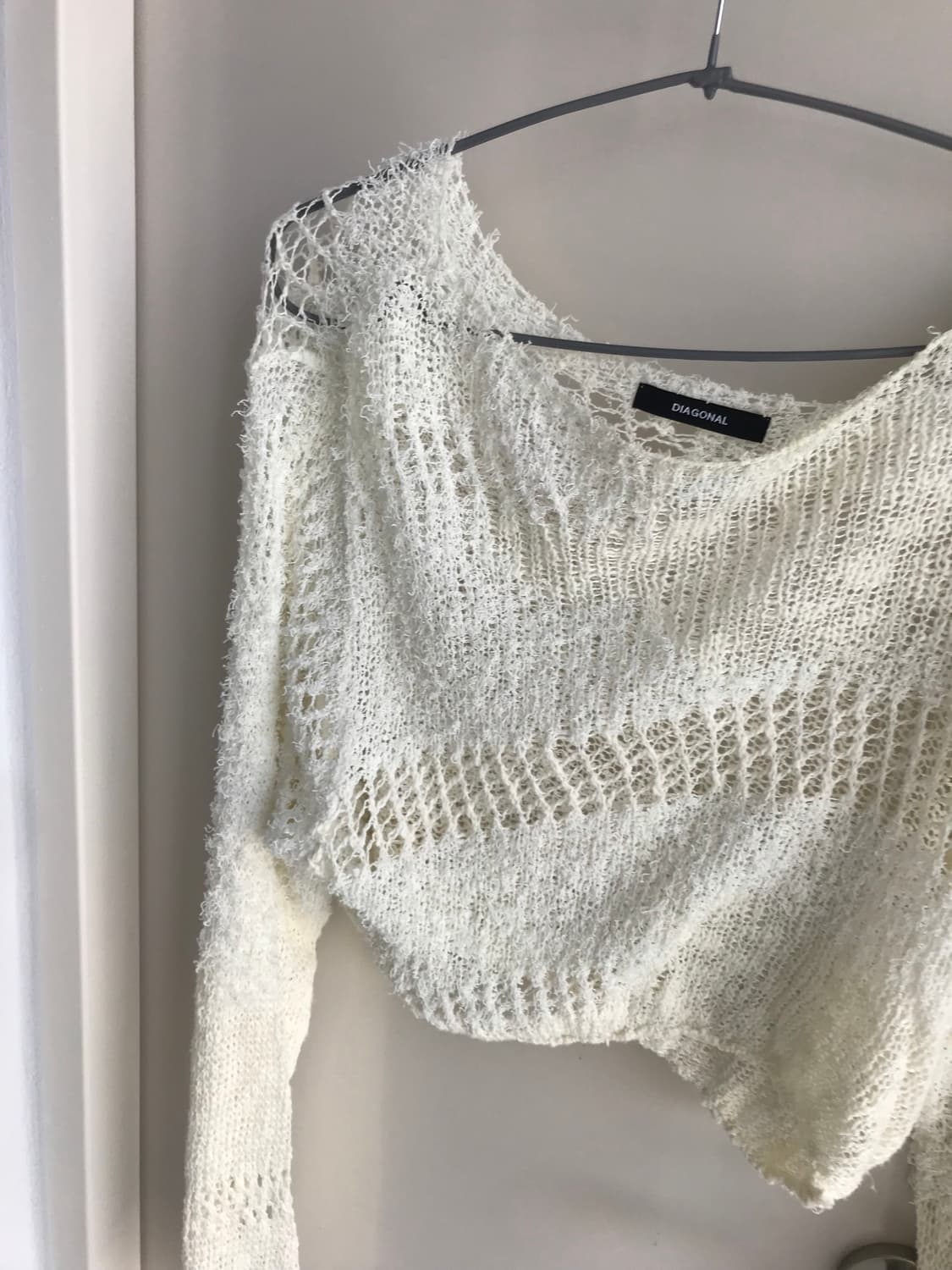 다이애그널 루즈 크롭 아이보리 니트 상품이미지2