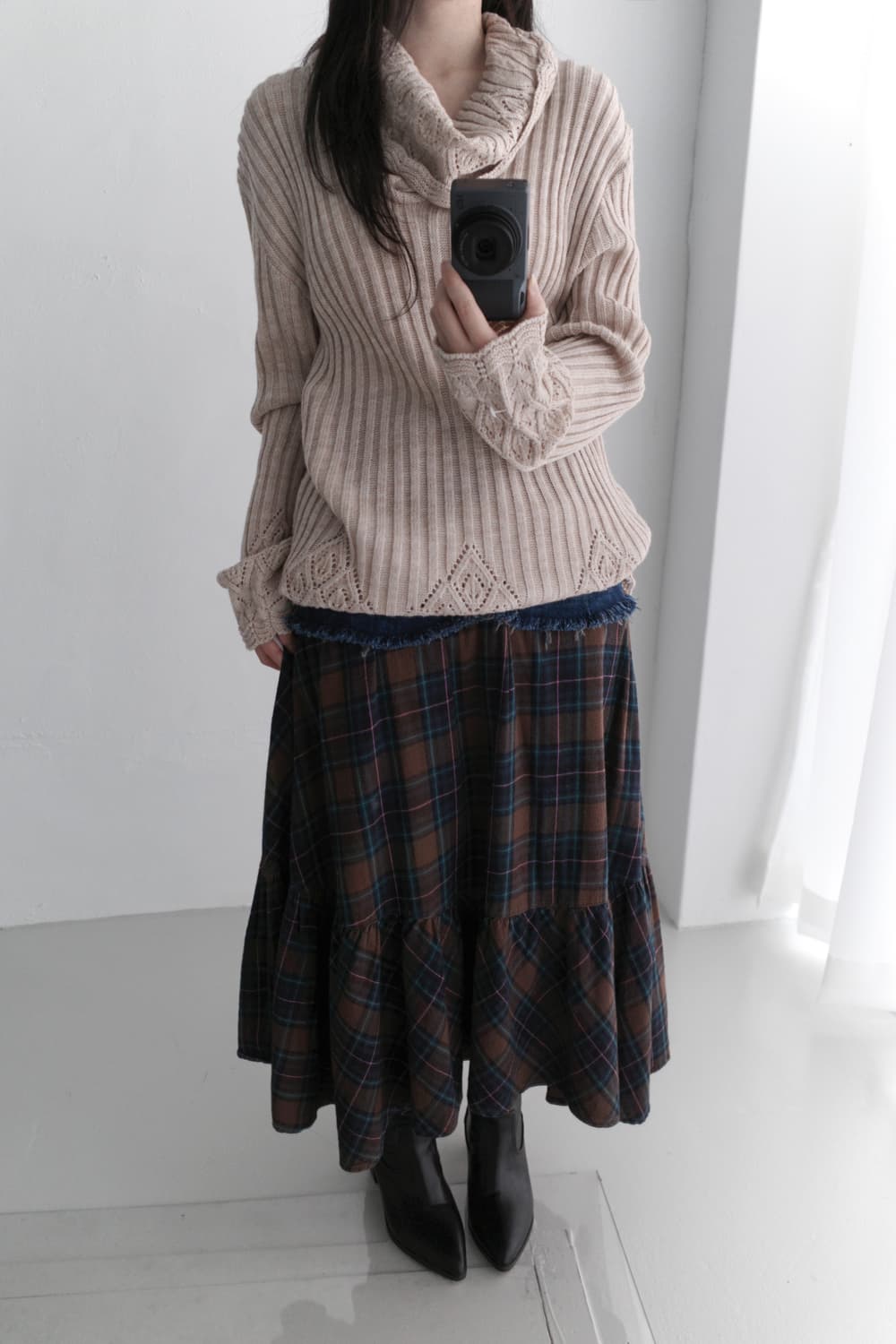 levis) check remake denim skirt 상품이미지6