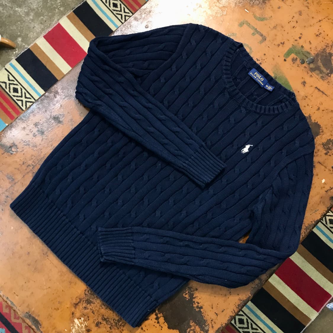 폴로랄프로렌 네이비 코튼 케이블 니트 여성 55 사이즈 상품이미지2