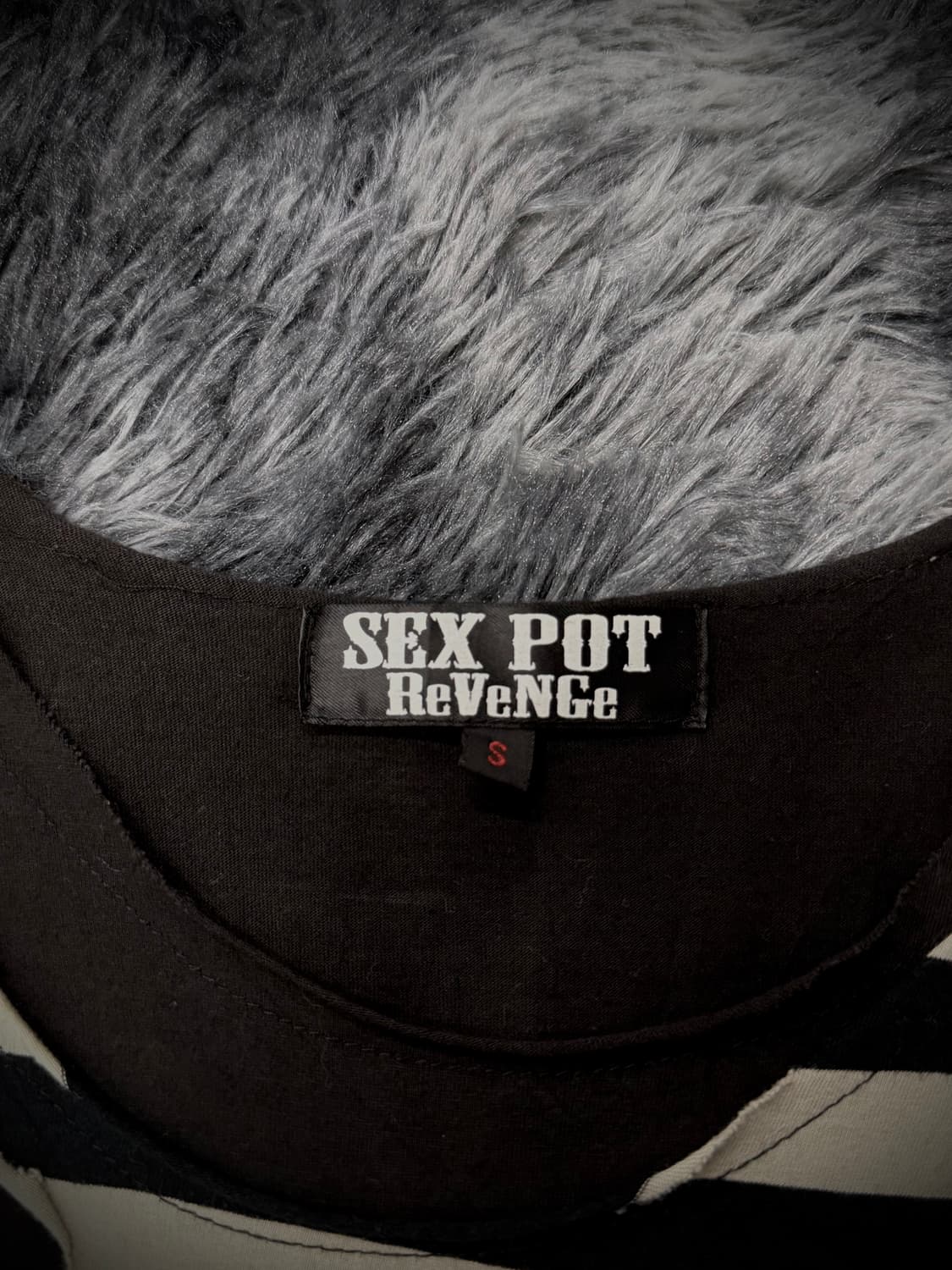 sexpot revenge 펑크 스트라이프 그런지 레이어드 반팔 티셔츠 상품이미지9