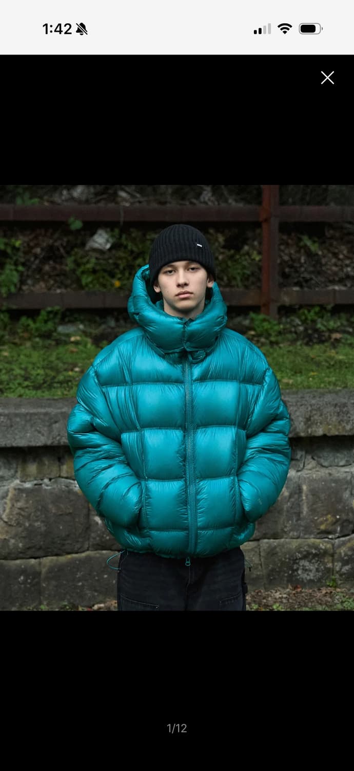 미니멀 프로젝트 사일런트 시스루 패딩 green 상품이미지1