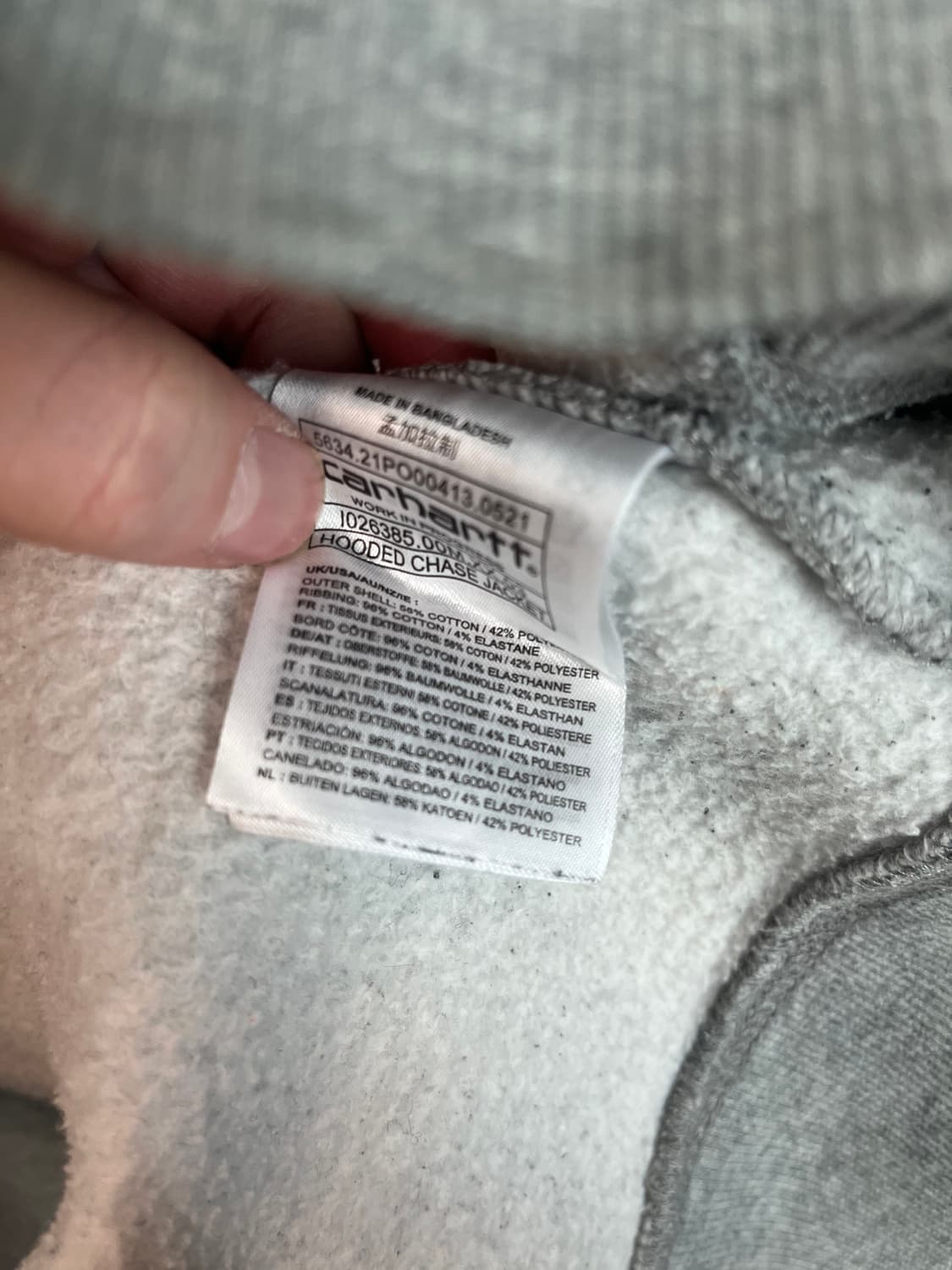 칼하트 후드집업 그레이 [M] 상품이미지5