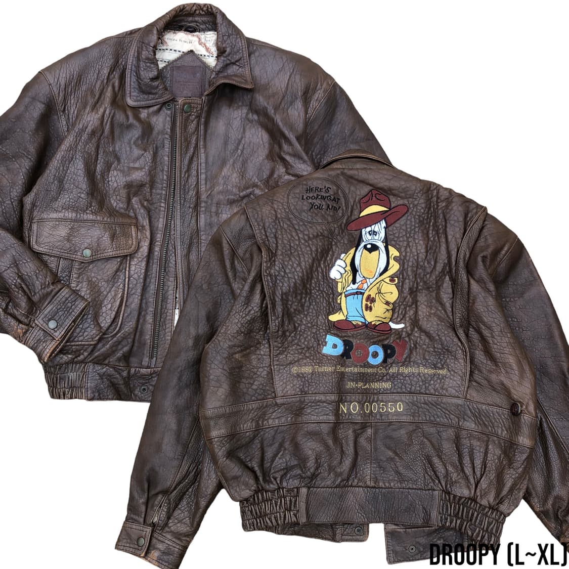 [L] 90s Droopy A-2 소가죽 자켓 상품이미지1