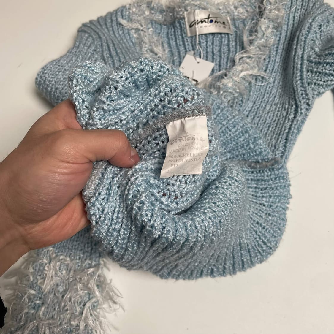 Antoine 화이트 퍼 포인트 니트 (france made)    상품이미지7