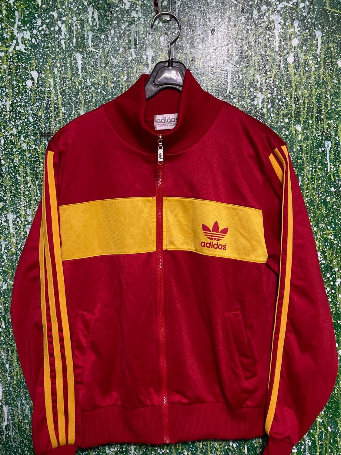 아디다스 데상트 올드스쿨 레드 노랑 빅로고 져지 XS 상품이미지8