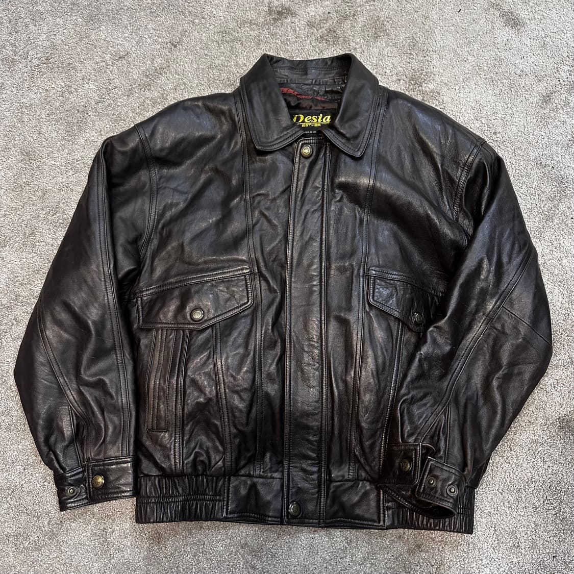 빈티지 블랙/브라운 양가죽 봄버 자켓105(내피) 상품이미지8