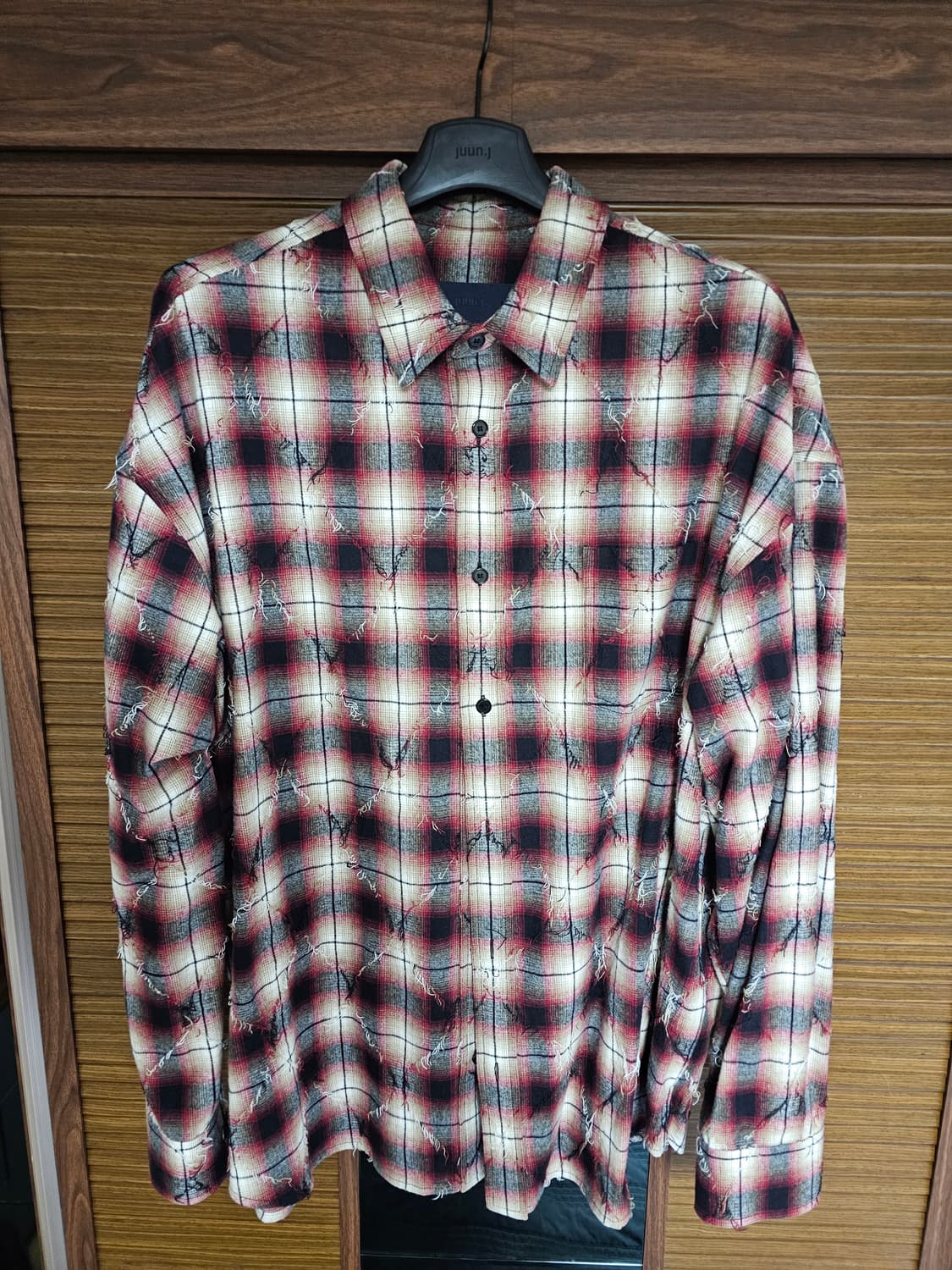 준지 아가일 셔츠 레드 48 상품이미지1