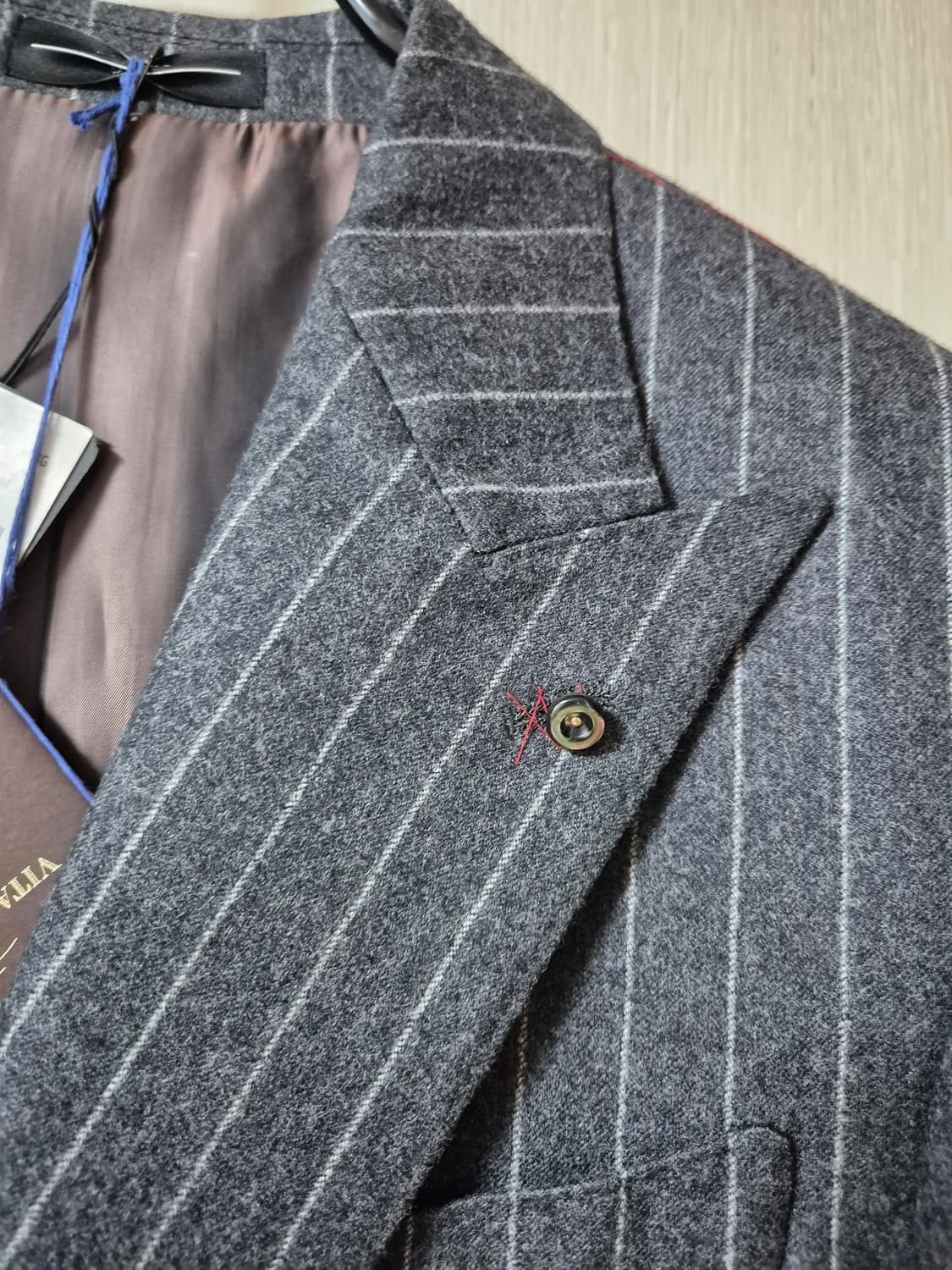 반하트/이태리 까노니꼬 플란넬 울 스트라이프 수트 블레이져 자켓/100 상품이미지10