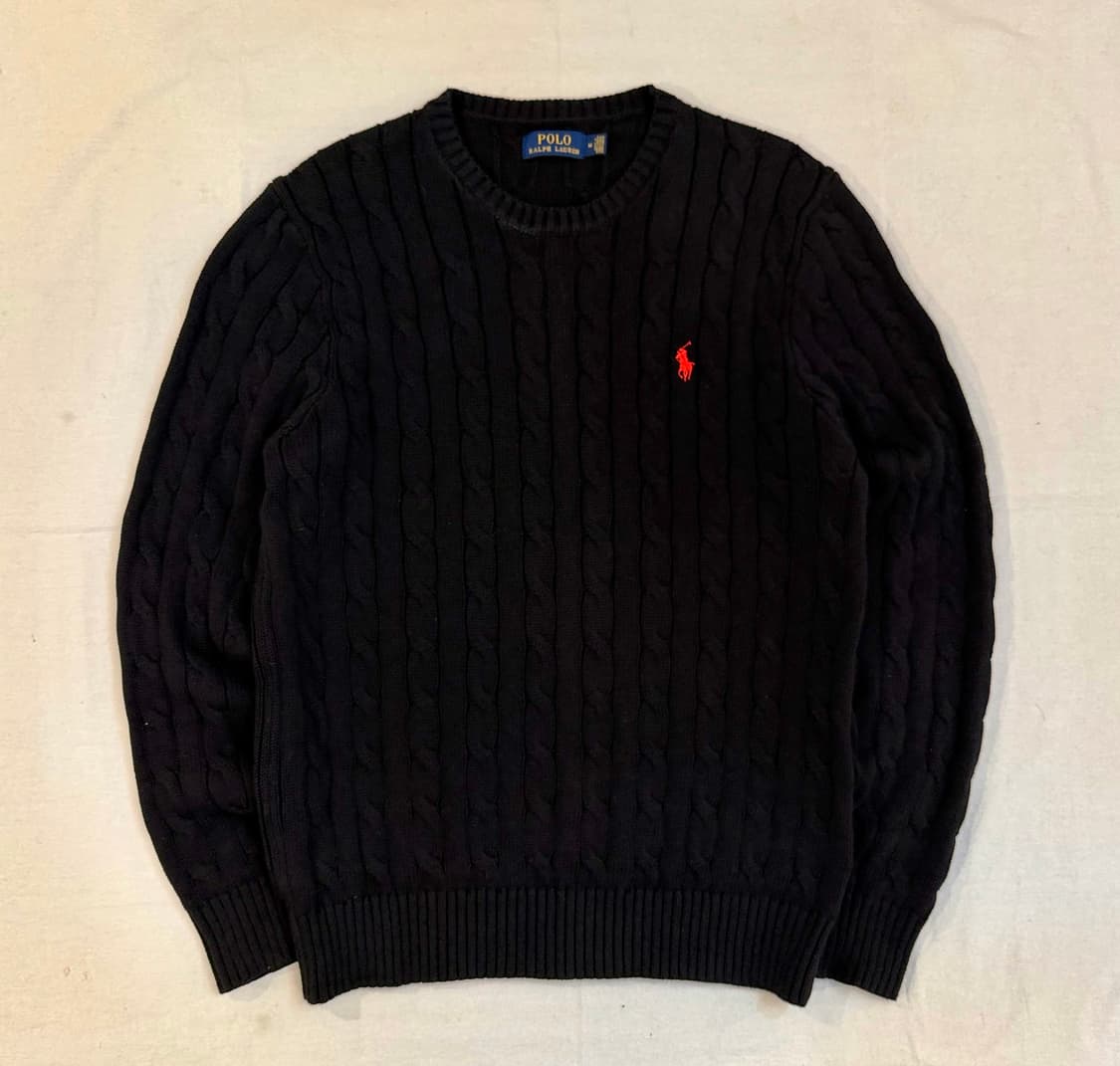 폴로 랄프로렌 신형 케이블 꽈배기 니트 네이비 상품이미지1