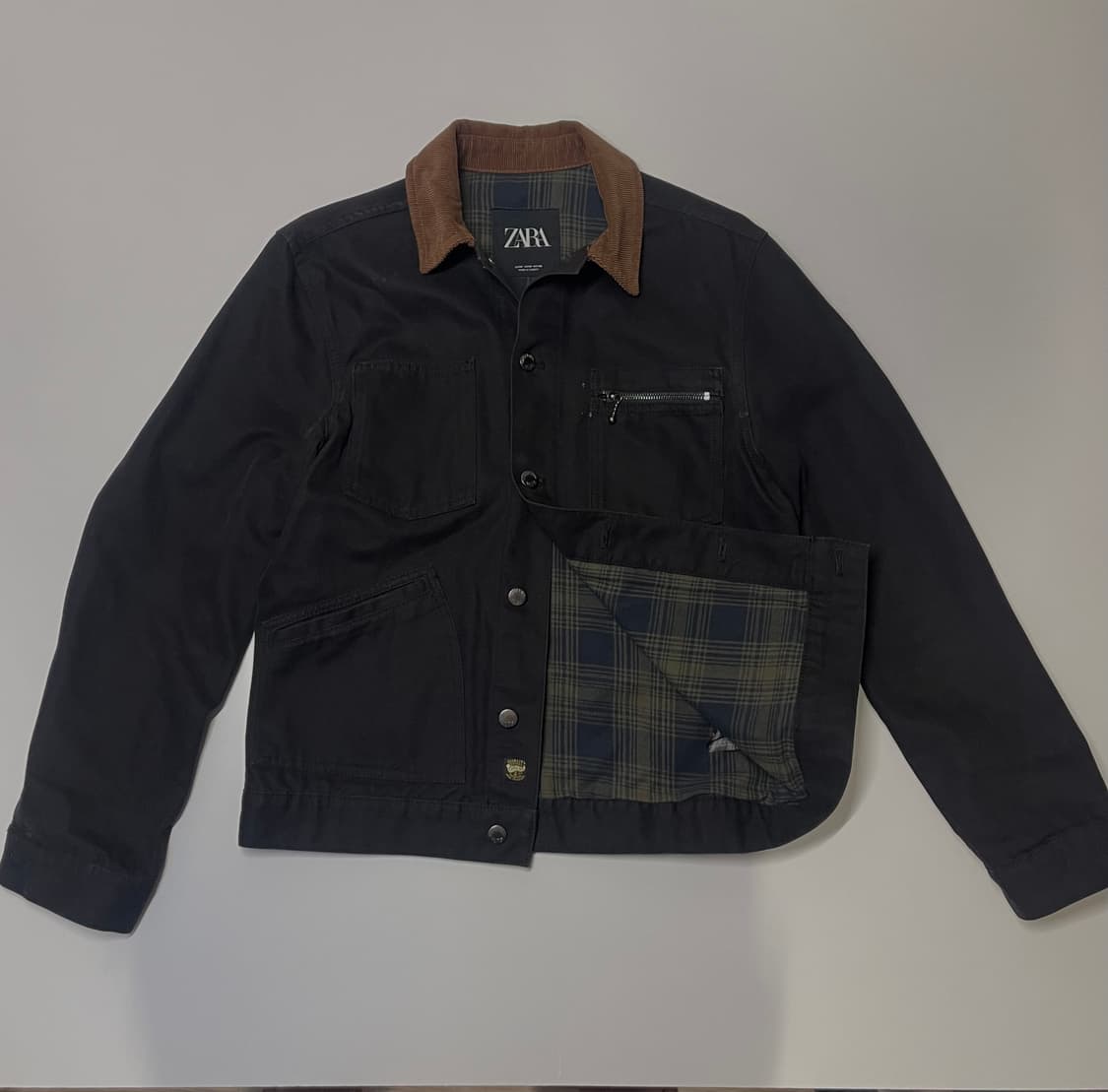 자라 남성 블랙 코듀로이 데님 자켓 M 상품이미지1