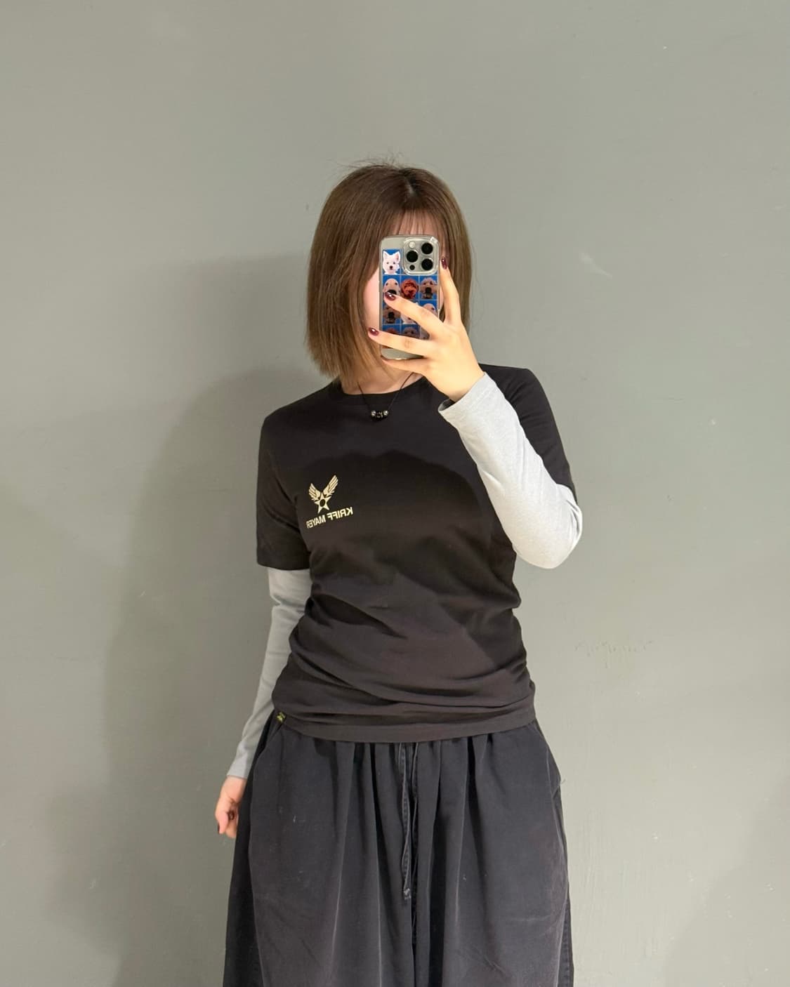 t-shirt layered printing long sleeve 상품이미지1