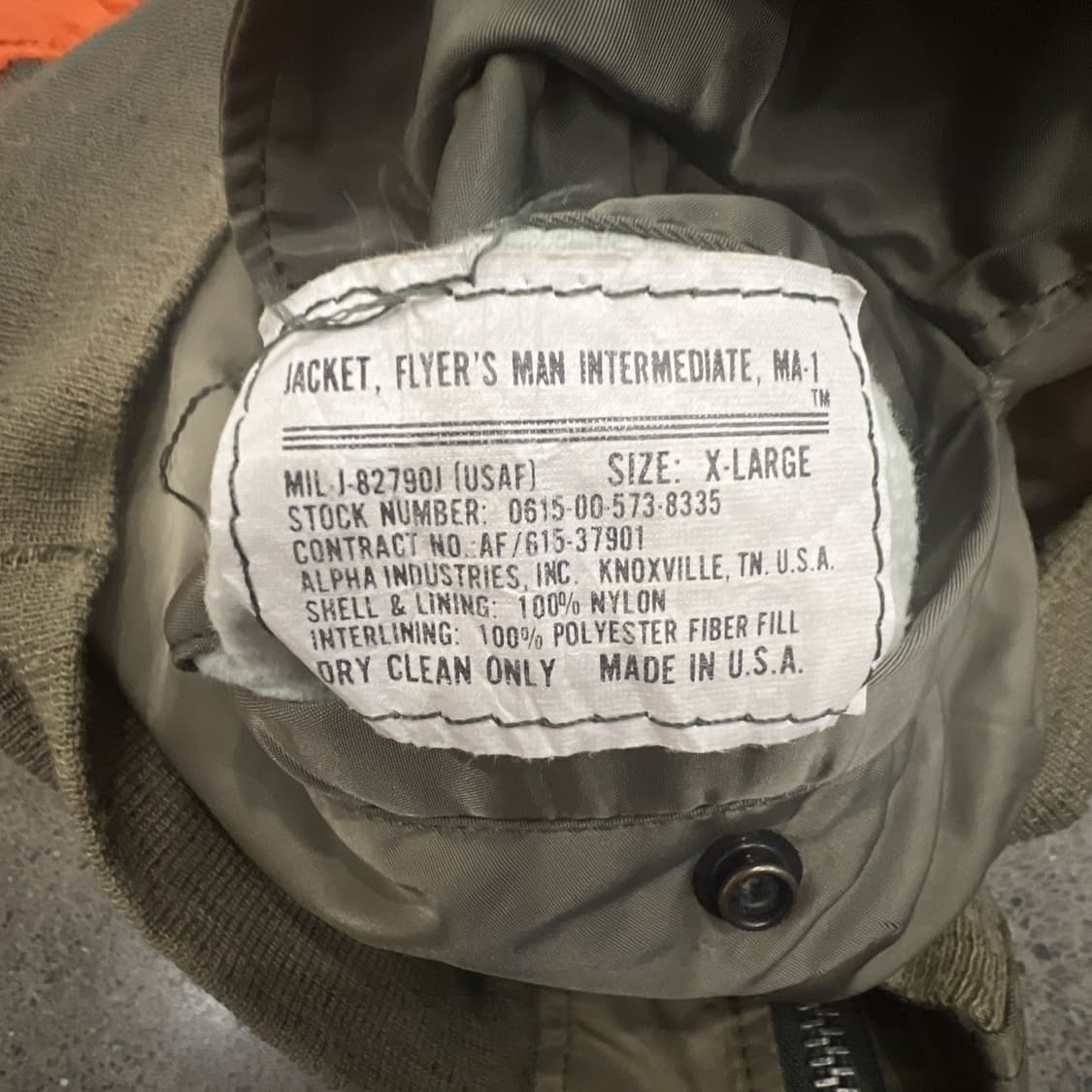 70s 알파 인더스트리 MA-1 붐버 자켓 상품이미지2