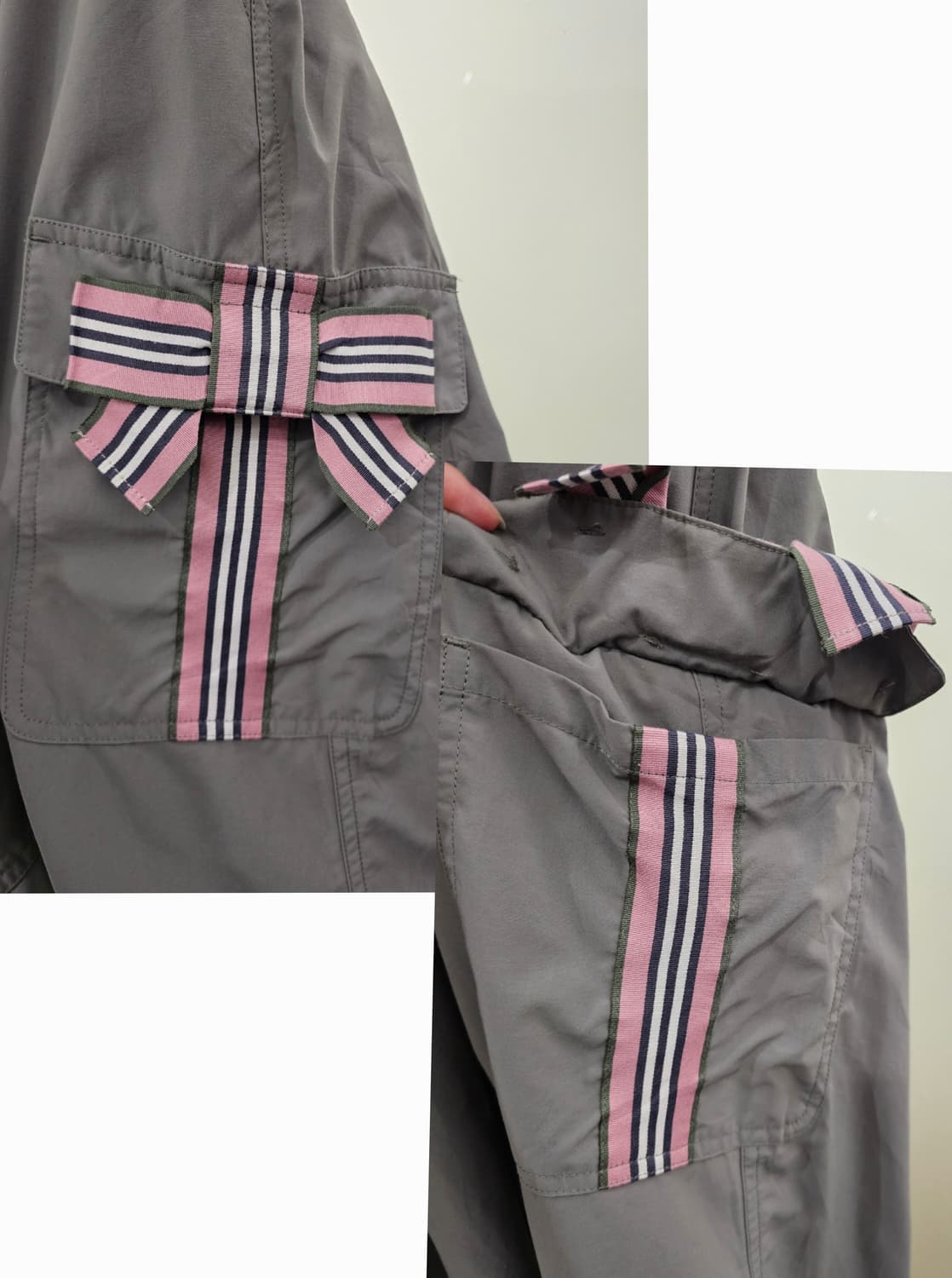 Japan 카키 리본 카고PT 상품이미지5