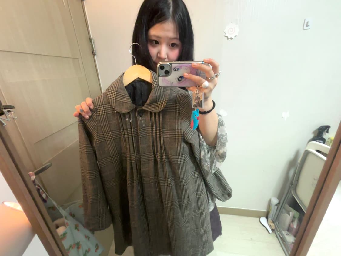 체크 카라 자켓 상품이미지1