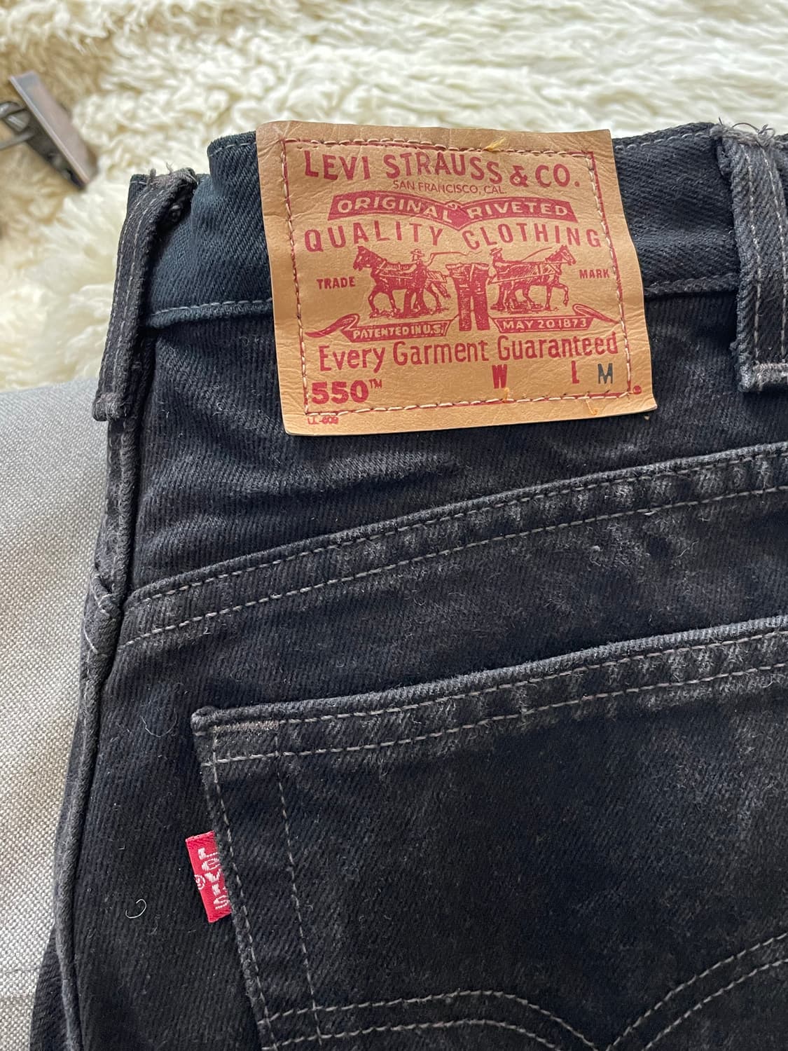 리바이스 550 블랙 데님 팬츠바지 상품이미지2