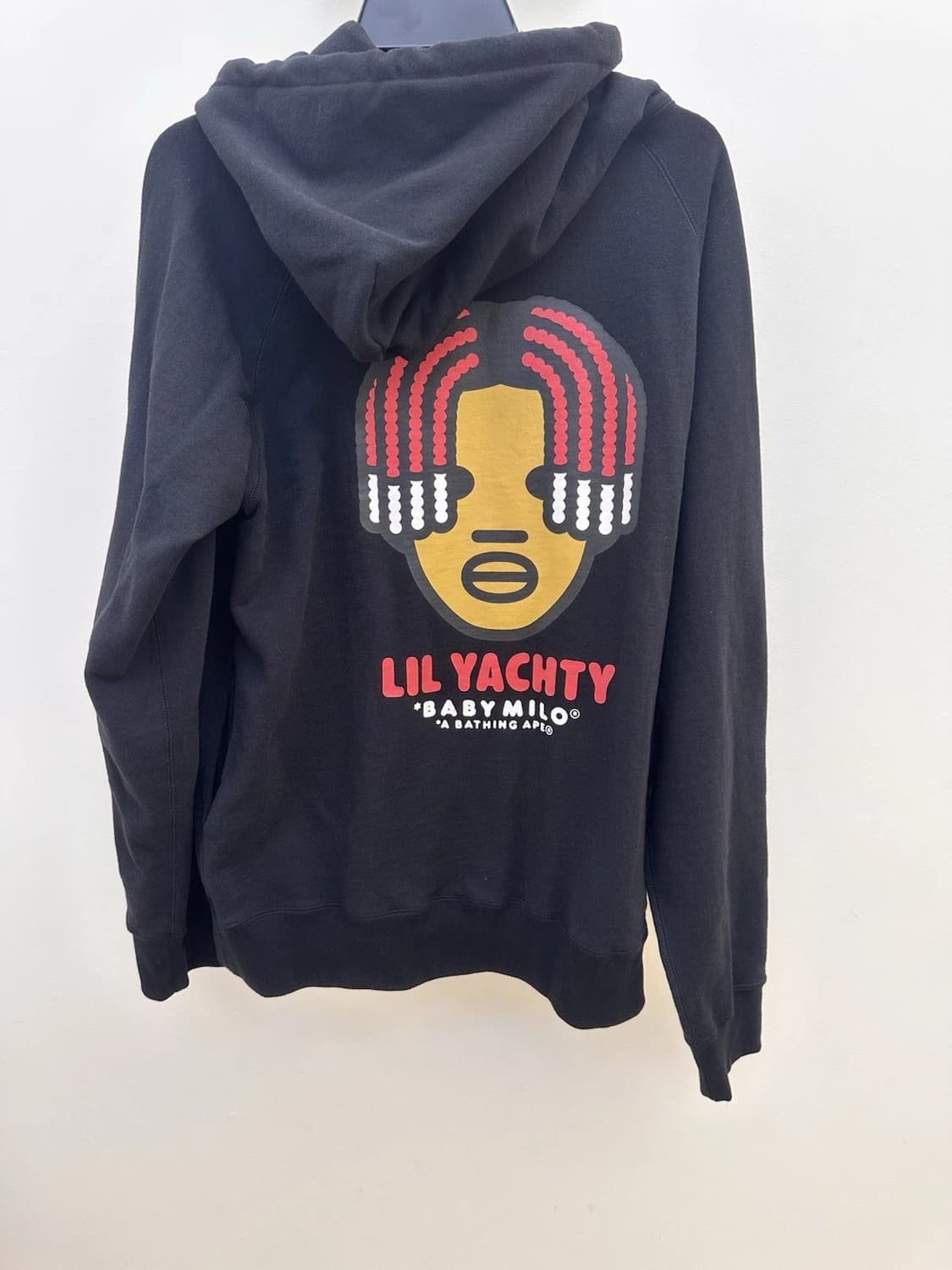 베이프 베이비 마일로 x 릴 야티 풀오버 후드티 블랙 상품이미지3
