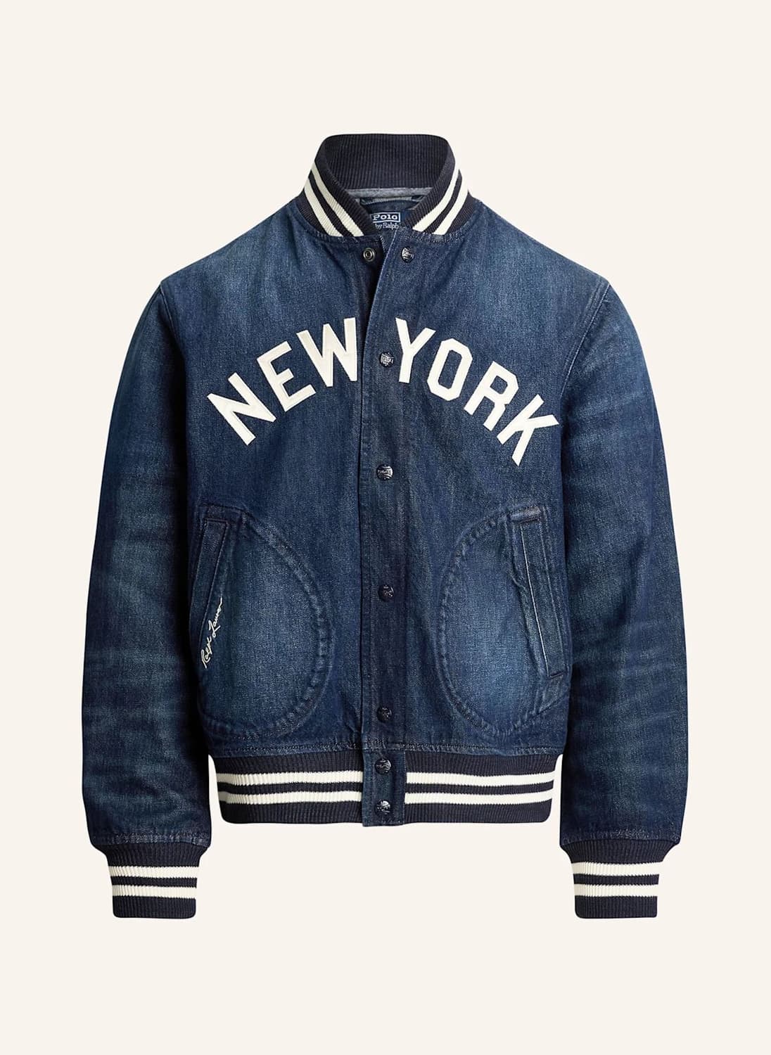 M 폴로 랄프로렌x뉴욕 양키스 데님 바시키 야구 점퍼 상품이미지1