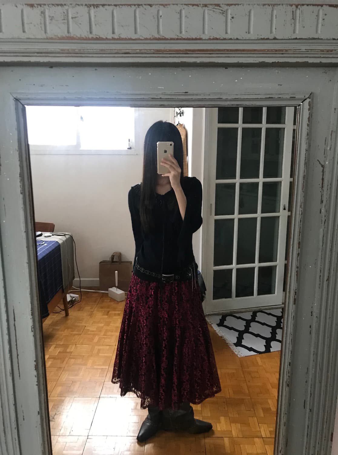 vintage frill black knit 상품이미지6
