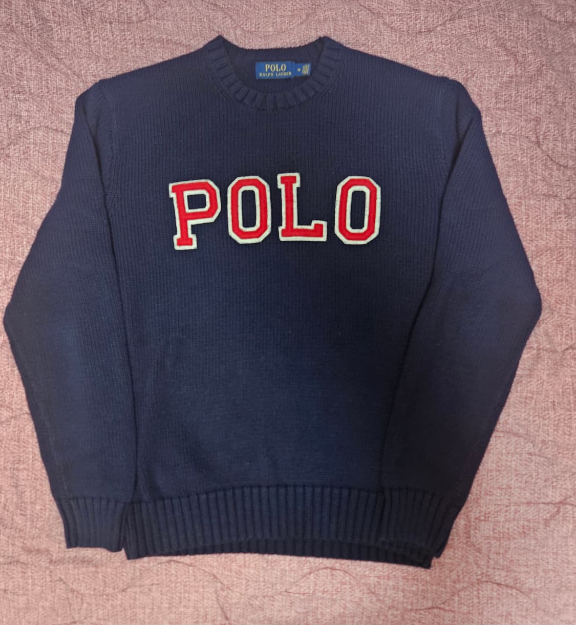 [M사이즈] 폴로 랄프로렌 로고 니트 네이비(변요한 착장) 상품이미지1