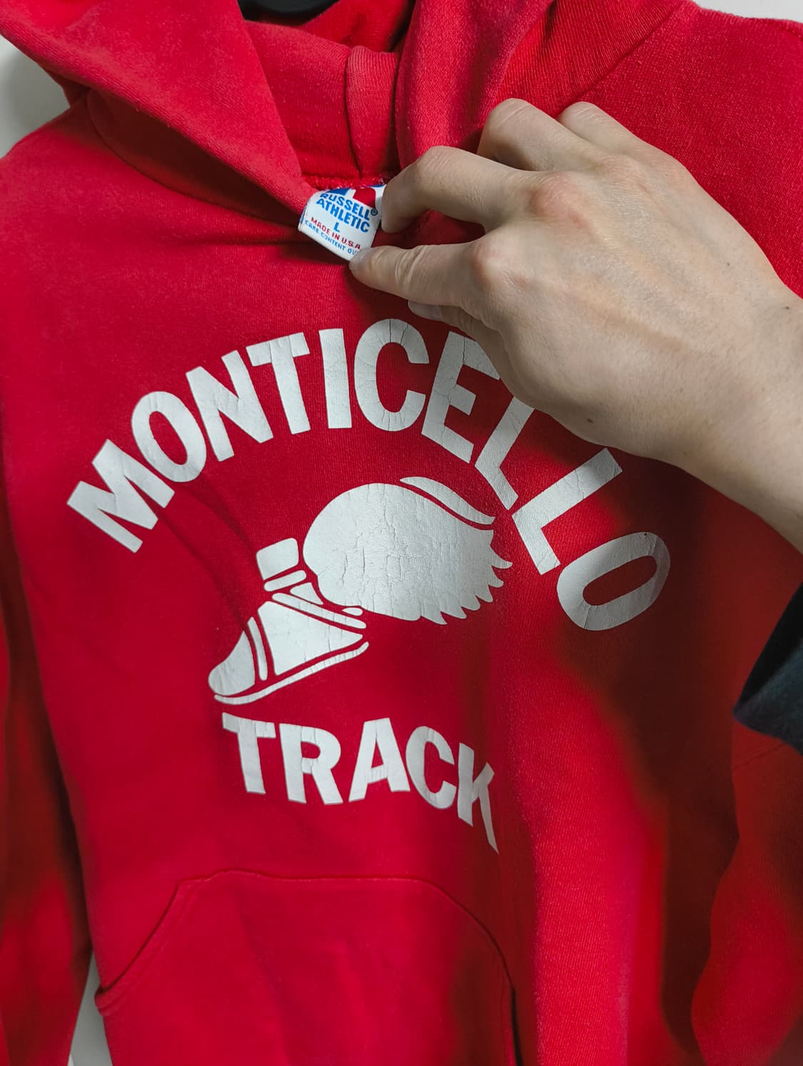 러셀 90s 레드 후드티 usa L 상품이미지2