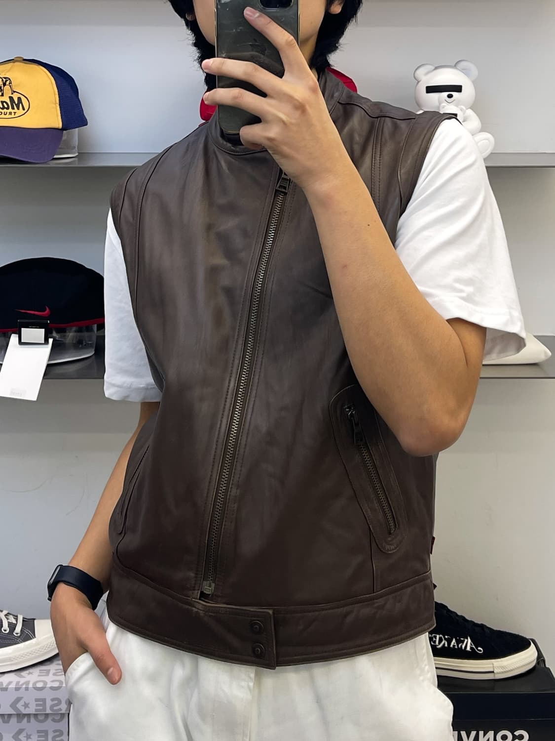 리바이스 램 레더 바이커 집업 베스트 상품이미지1