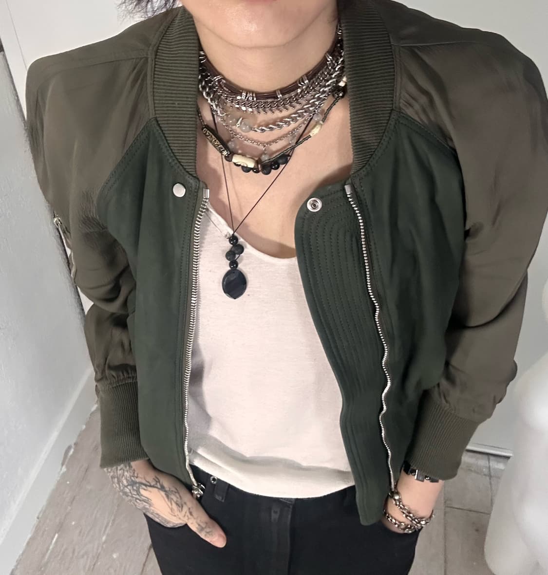 Rick Owens cropped flight bomber jacket 상품이미지1