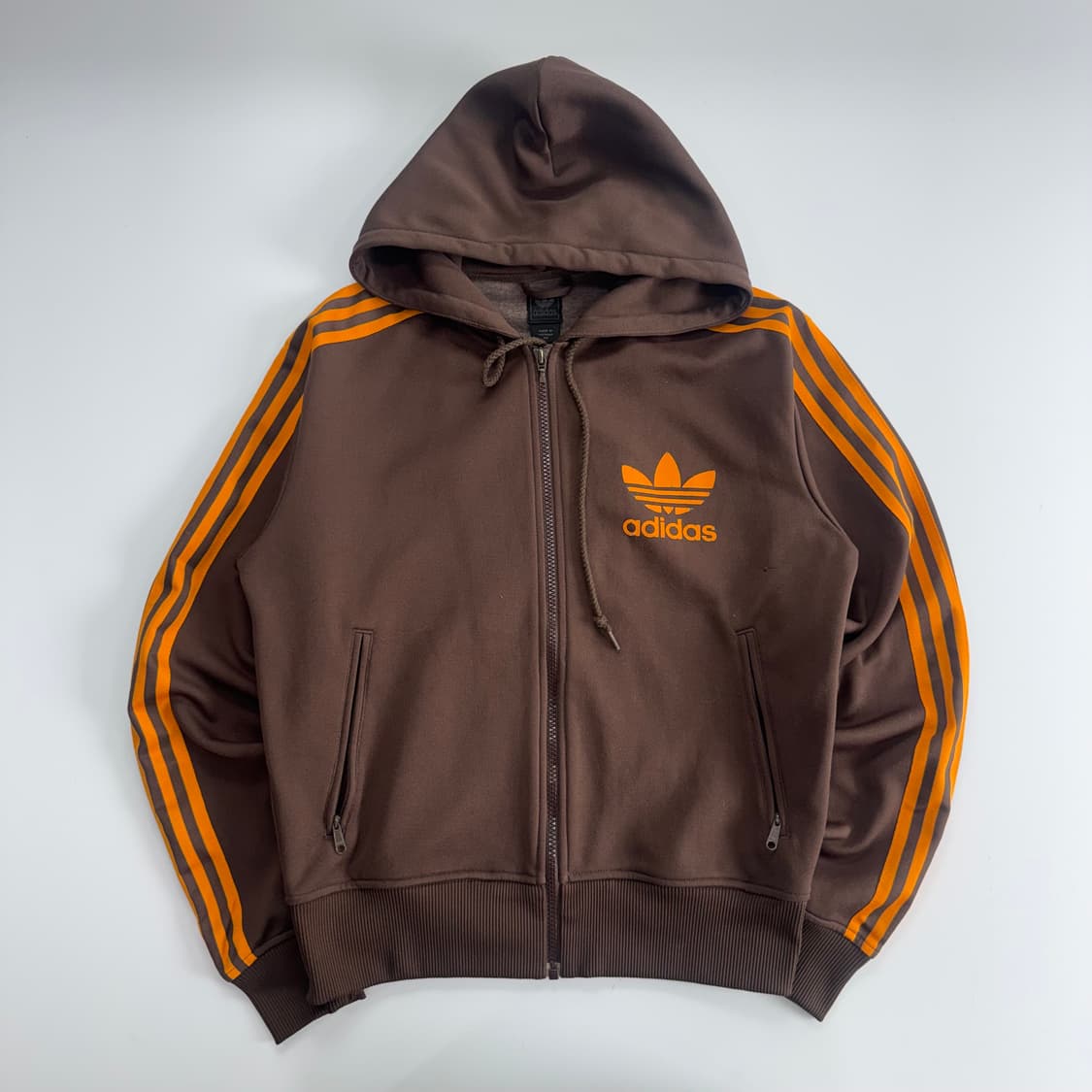 Adidas 아디다스 파이어로고 오렌지 브라운 져지 후드집업 상품이미지3