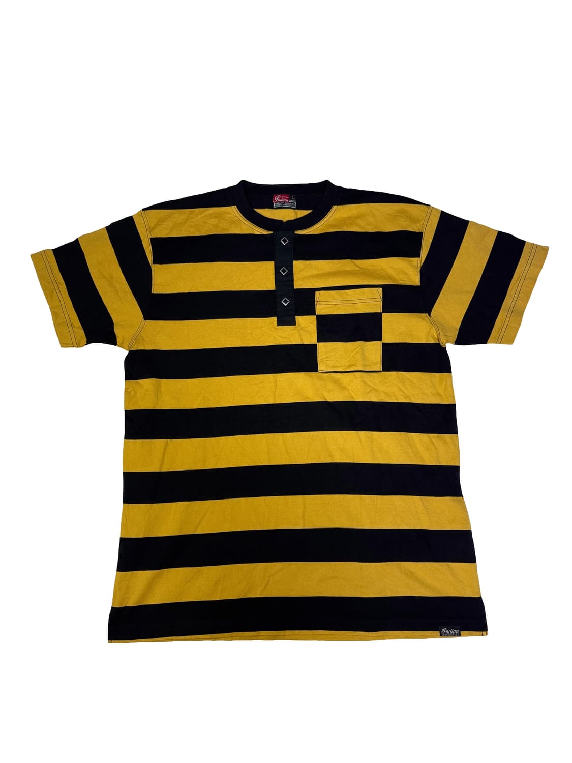 인디안모터사이클 Indian motercycle 넥버튼 보더 티셔츠 L 상품이미지1