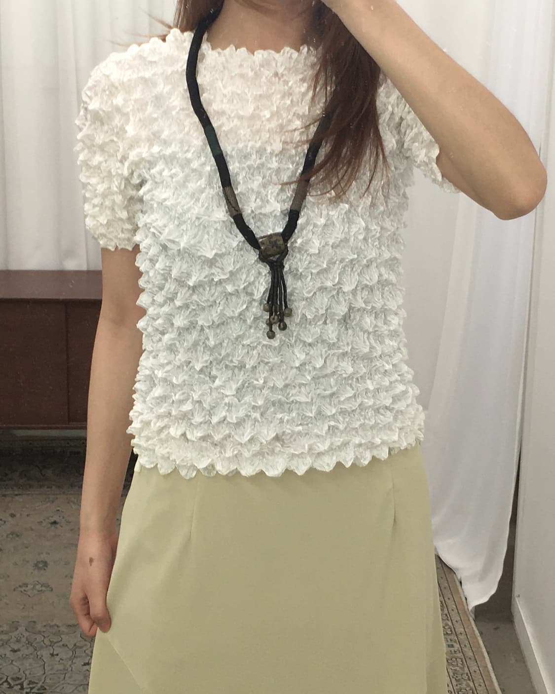 크링클 화이트 탑 상품이미지4