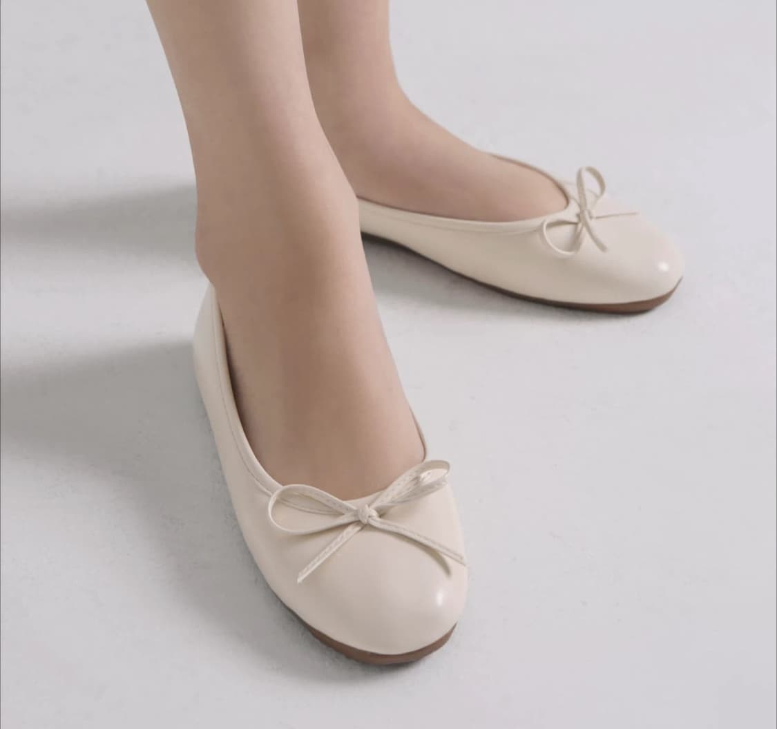 아이보리 레더 플랫슈즈 상품이미지2