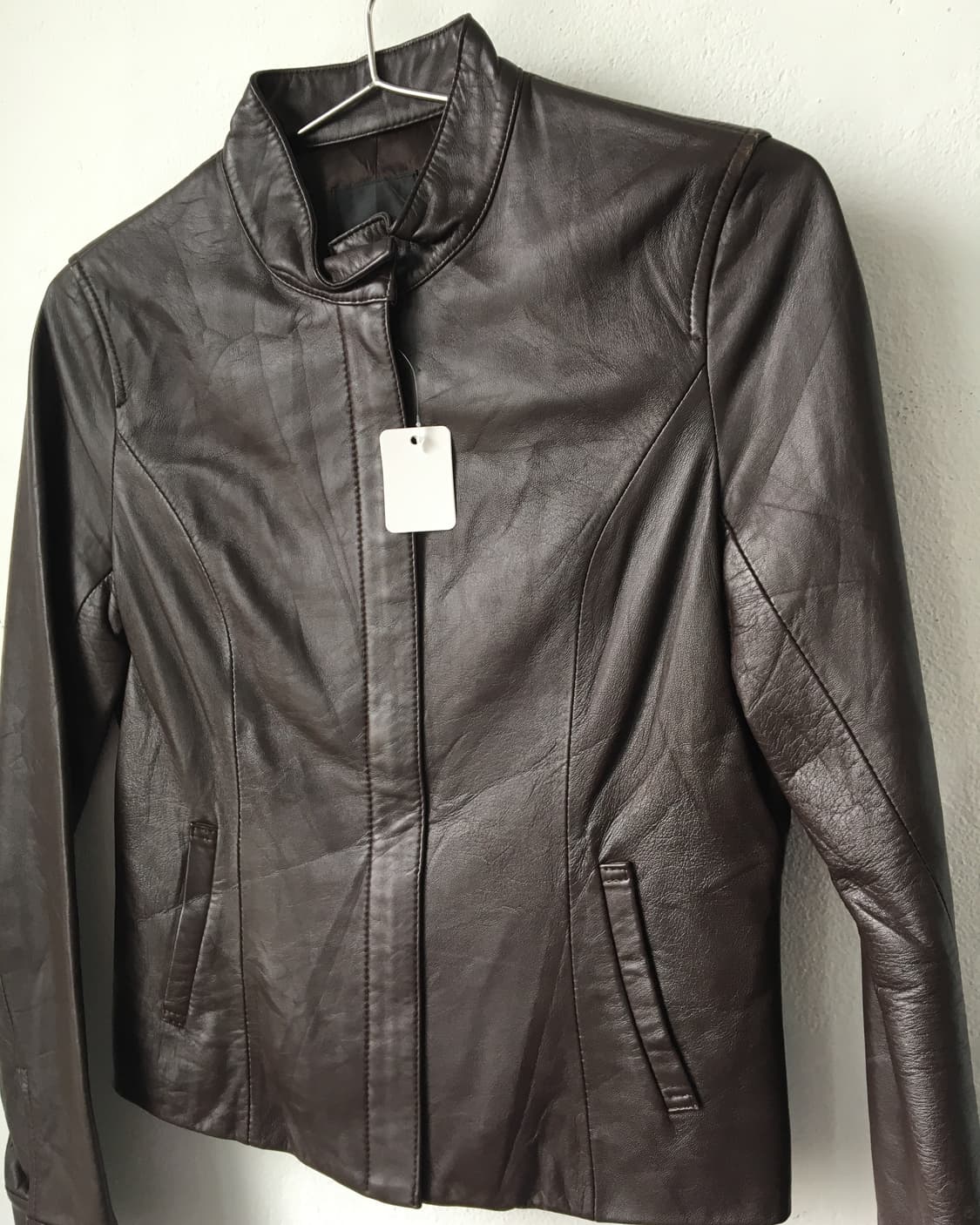 High neck lamb leather jacket 상품이미지4