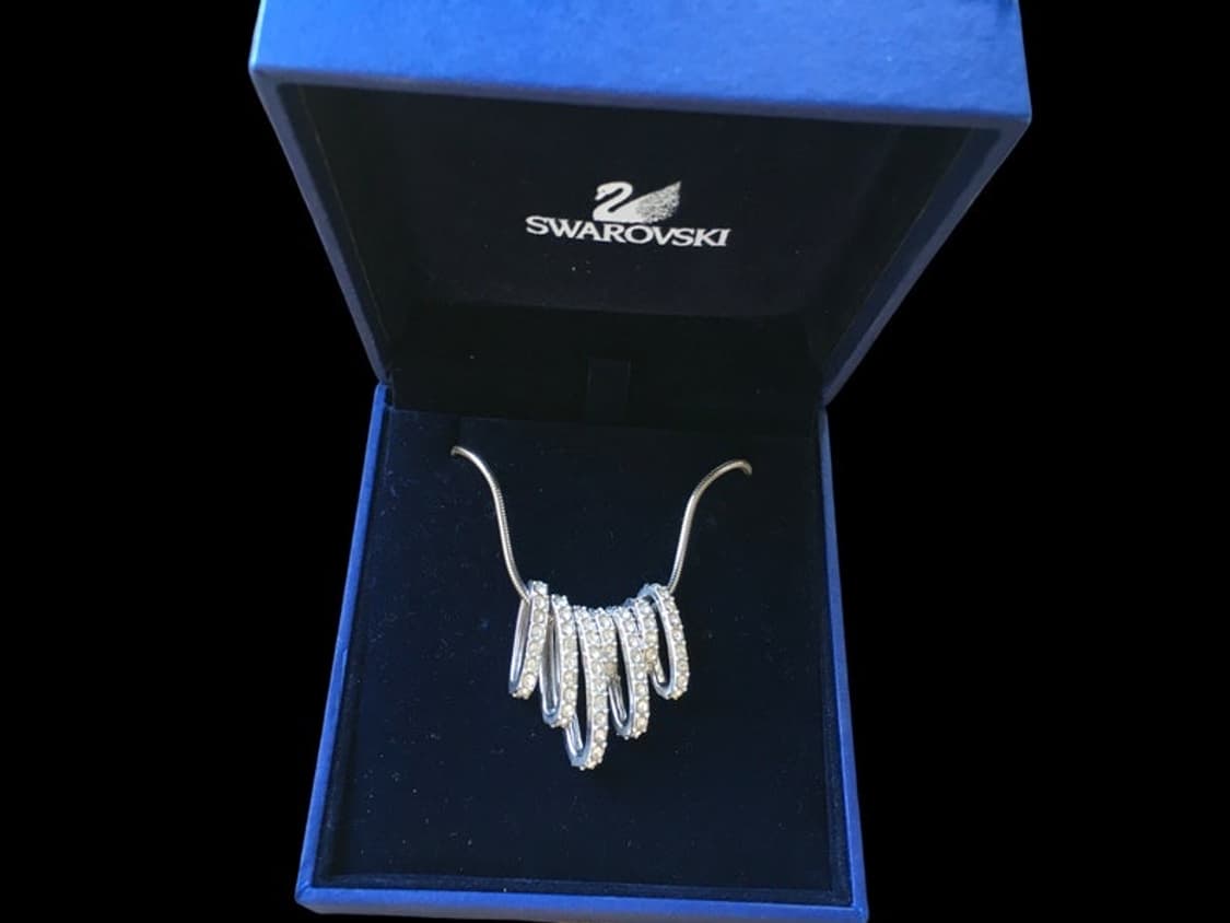 스와로브스키 댄스 네크리스 7열 크리스털 실버 플레이트 은 목걸이 다이아 상품이미지1