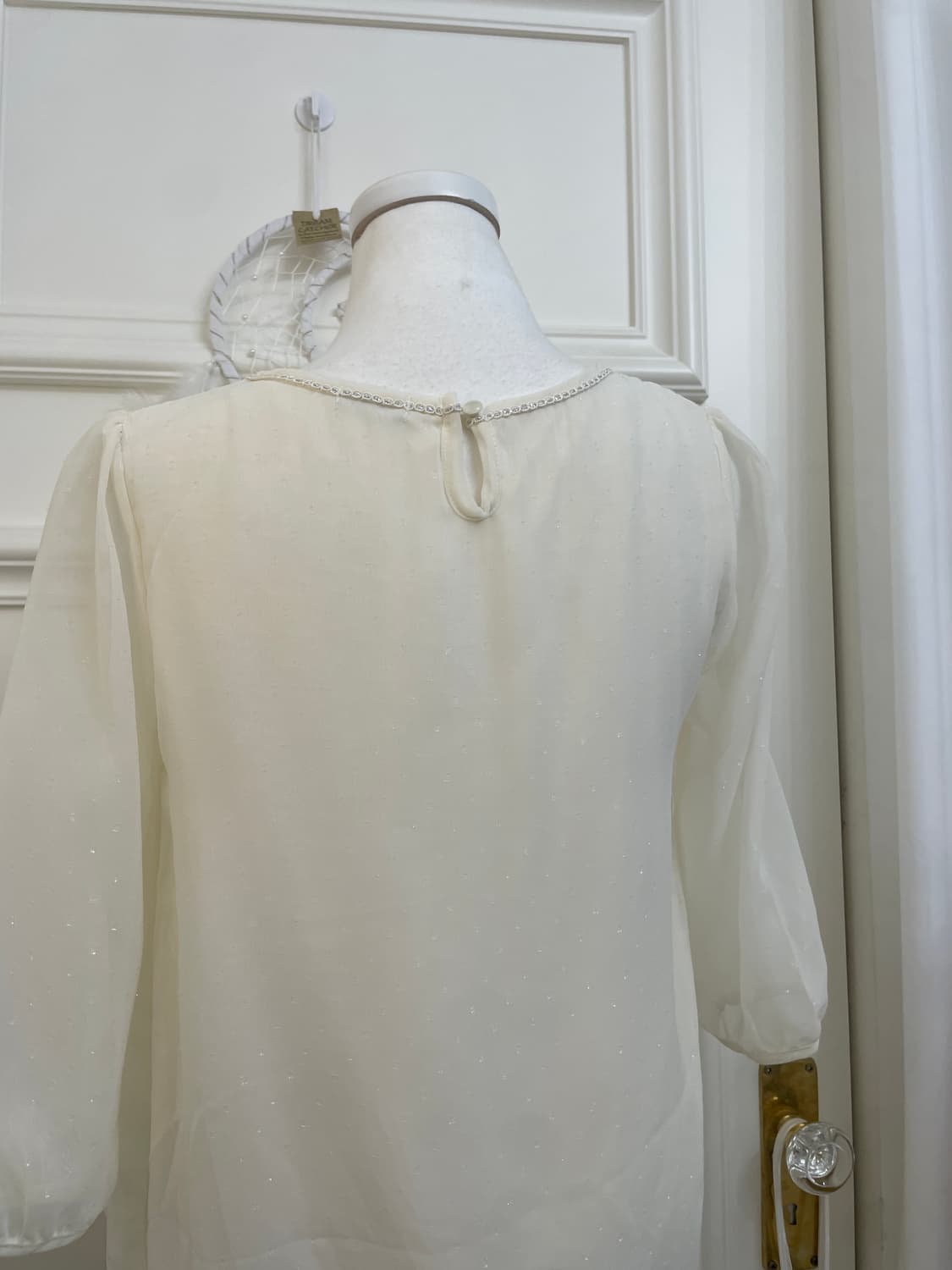 ivory glitter dot basic blouse(size-L) 상품이미지4