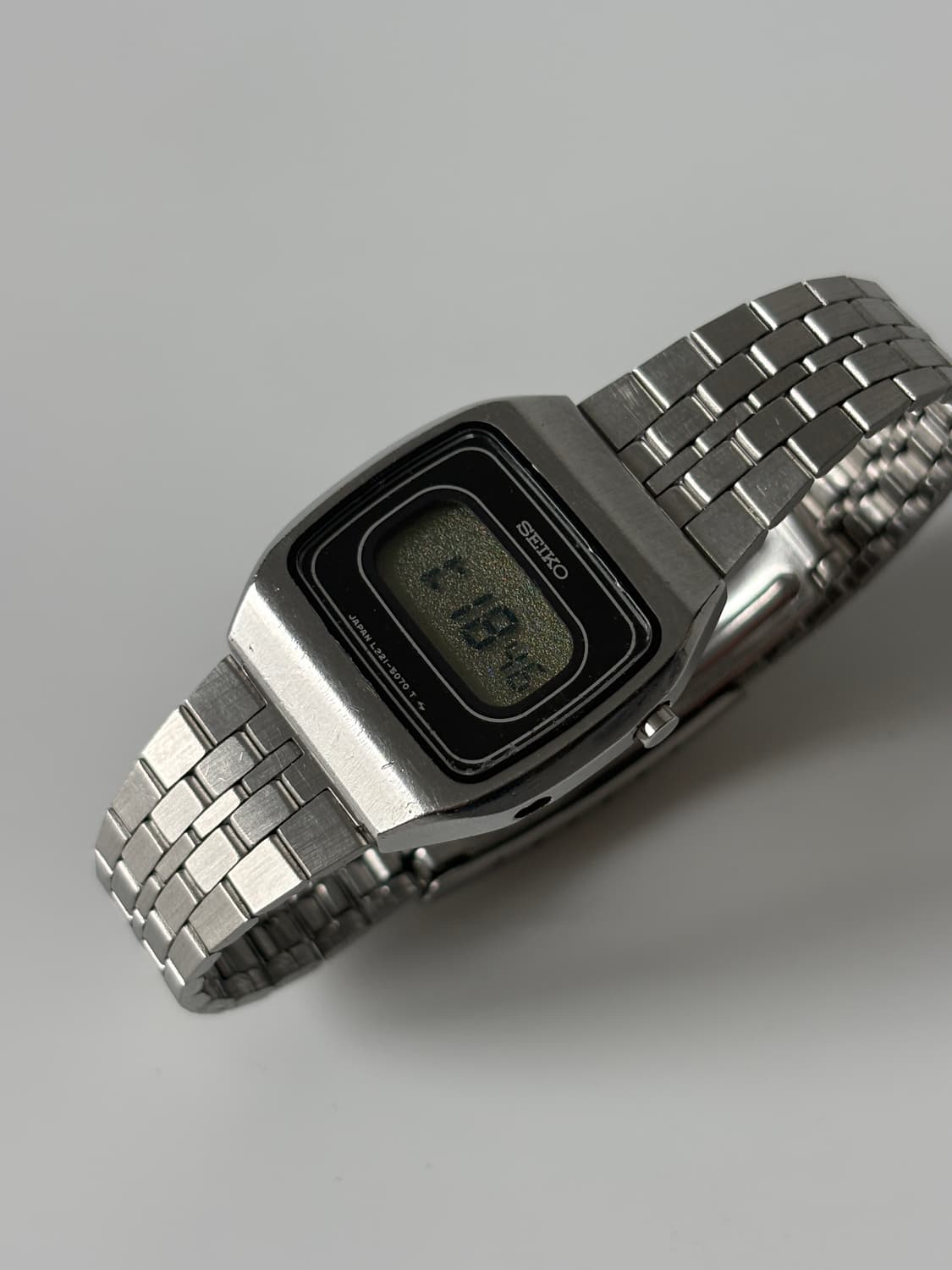 1980년대 빈티지시계 실버 스퀘어 디지털 쿼츠 여성 상품이미지5