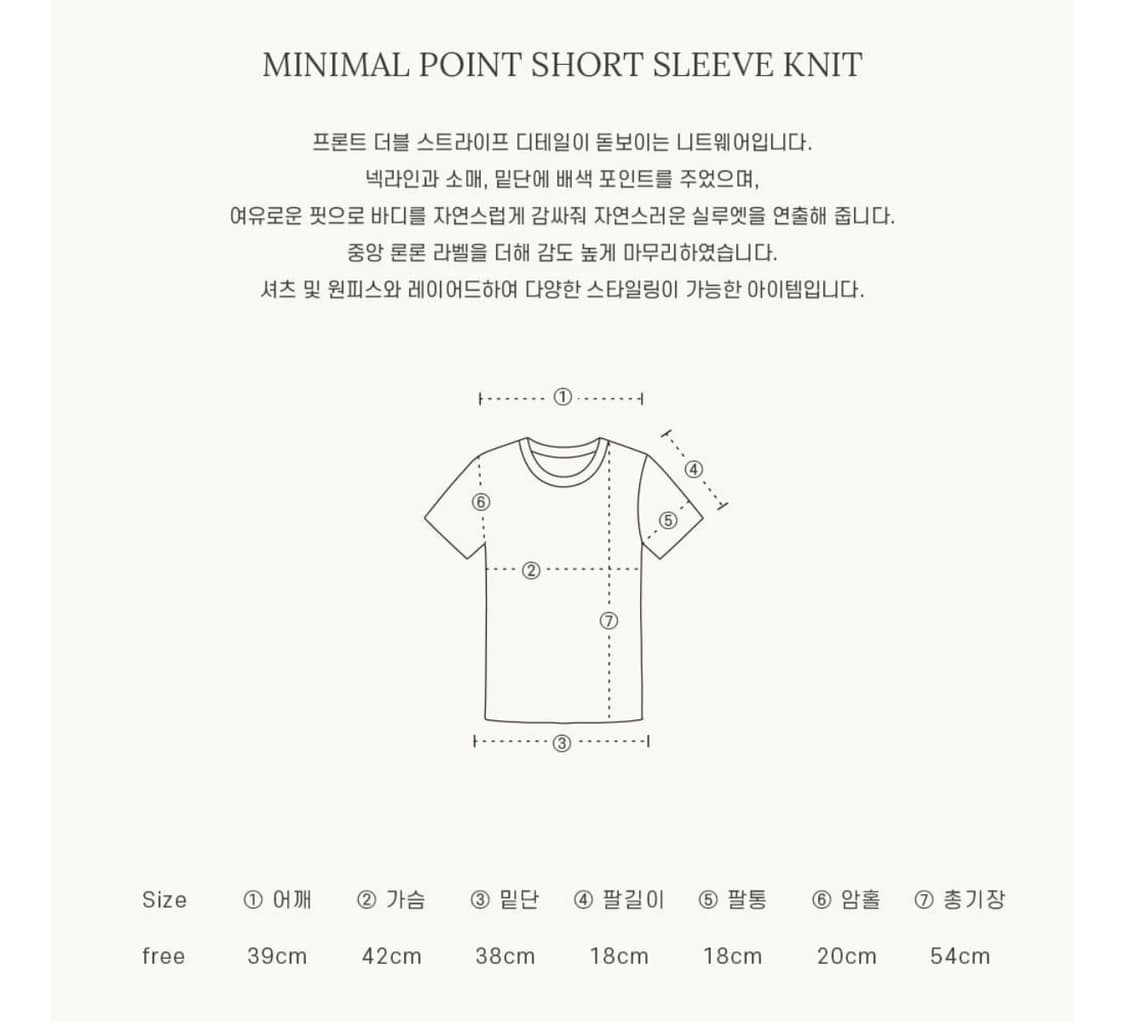 론론 미니멀 포인트 숏 슬리브 니트 상품이미지4