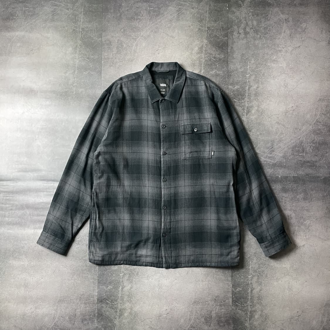 VANS 반스 빈티지 그레이 체크 코튼 셔츠자켓 A00451 상품이미지1