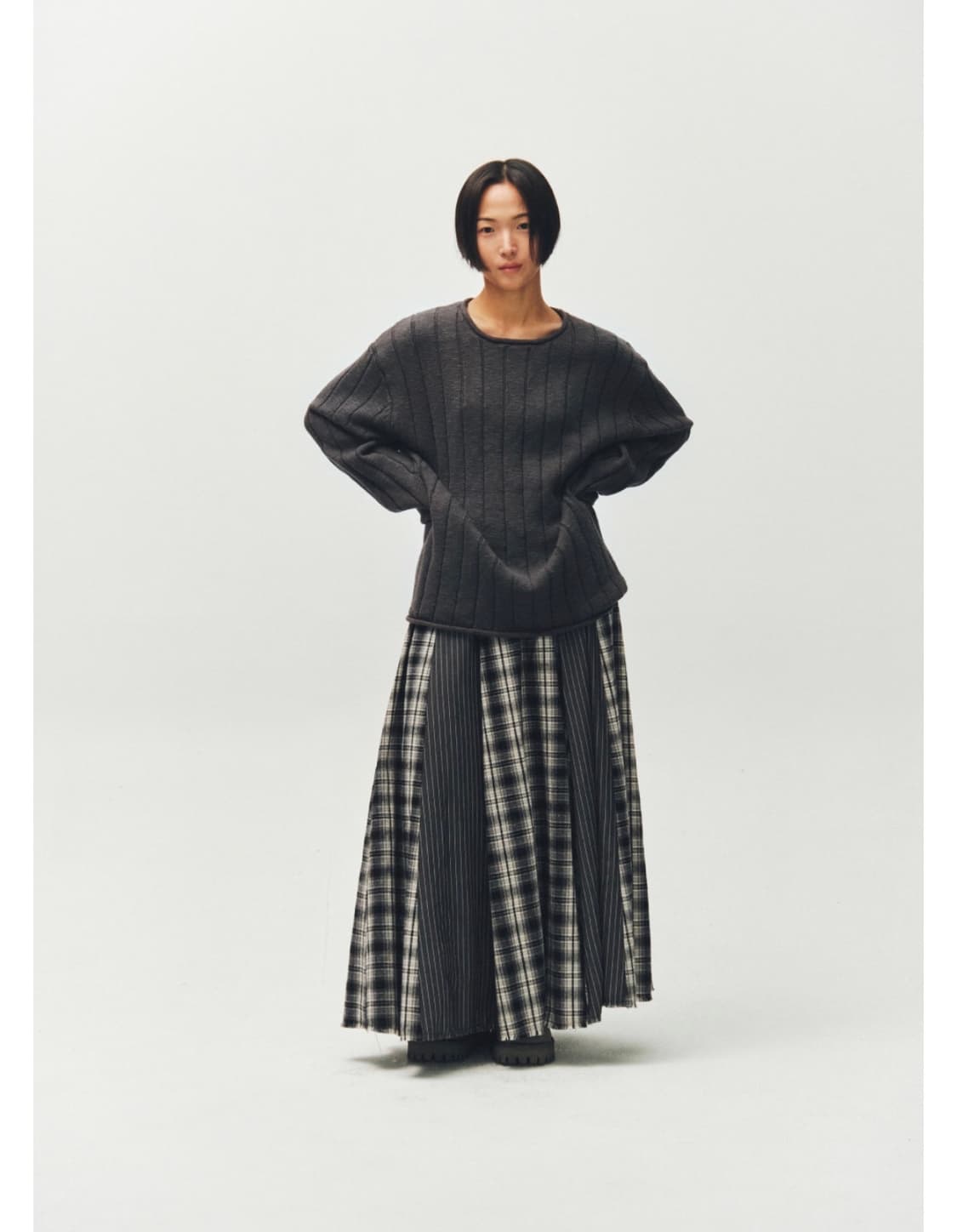 새상품) 플리즈프로젝트 니트 리브드 니트 차콜 상품이미지2