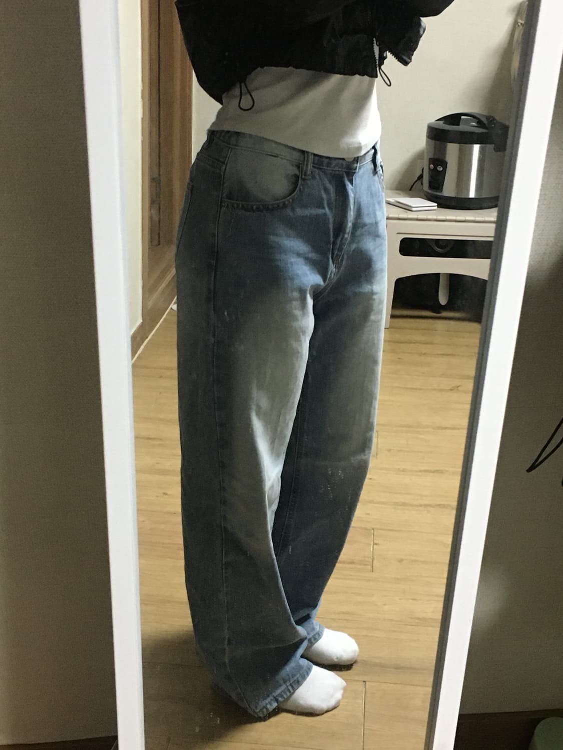 허리밴딩 연청 롱팬츠 상품이미지2