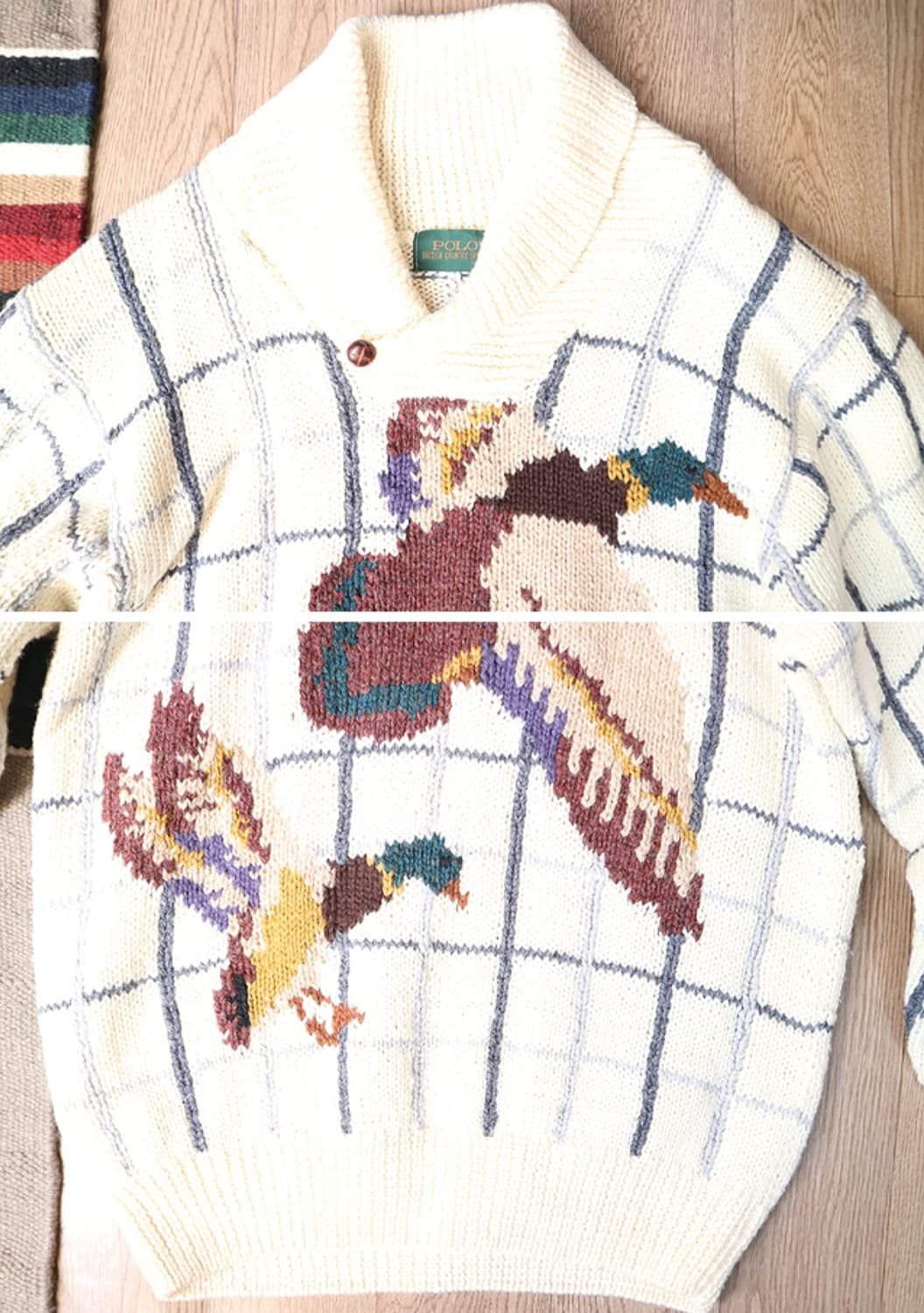 일본판 90S 영국식 울100% 숄카라 빈티지 헌팅 스웨터
 상품이미지2