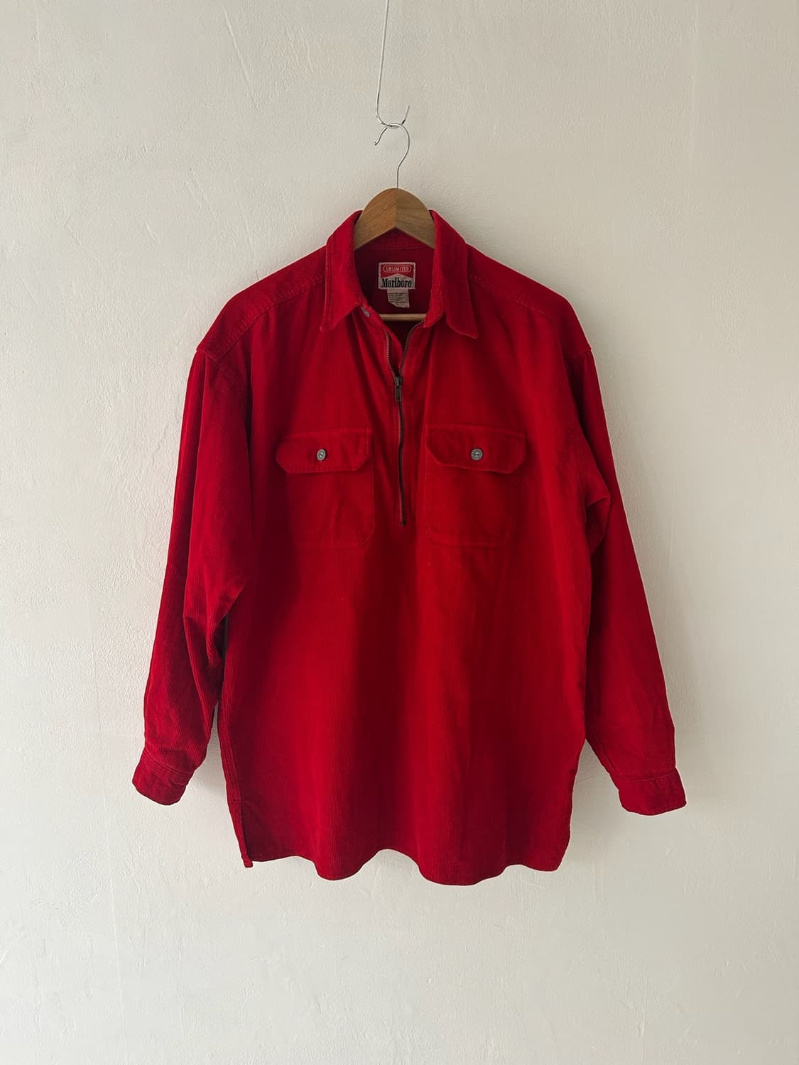 90's vtg Marlboro  Coduroy Half Zip JK 상품이미지1