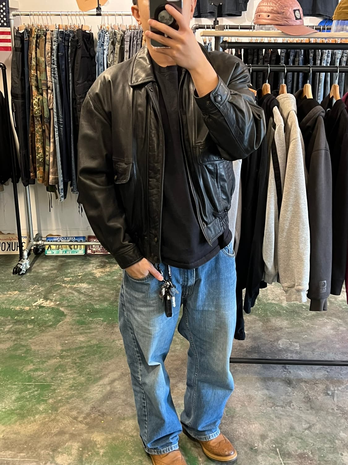 90s [100] MILESTONE 양가죽 빈티지 A2 자켓 상품이미지8